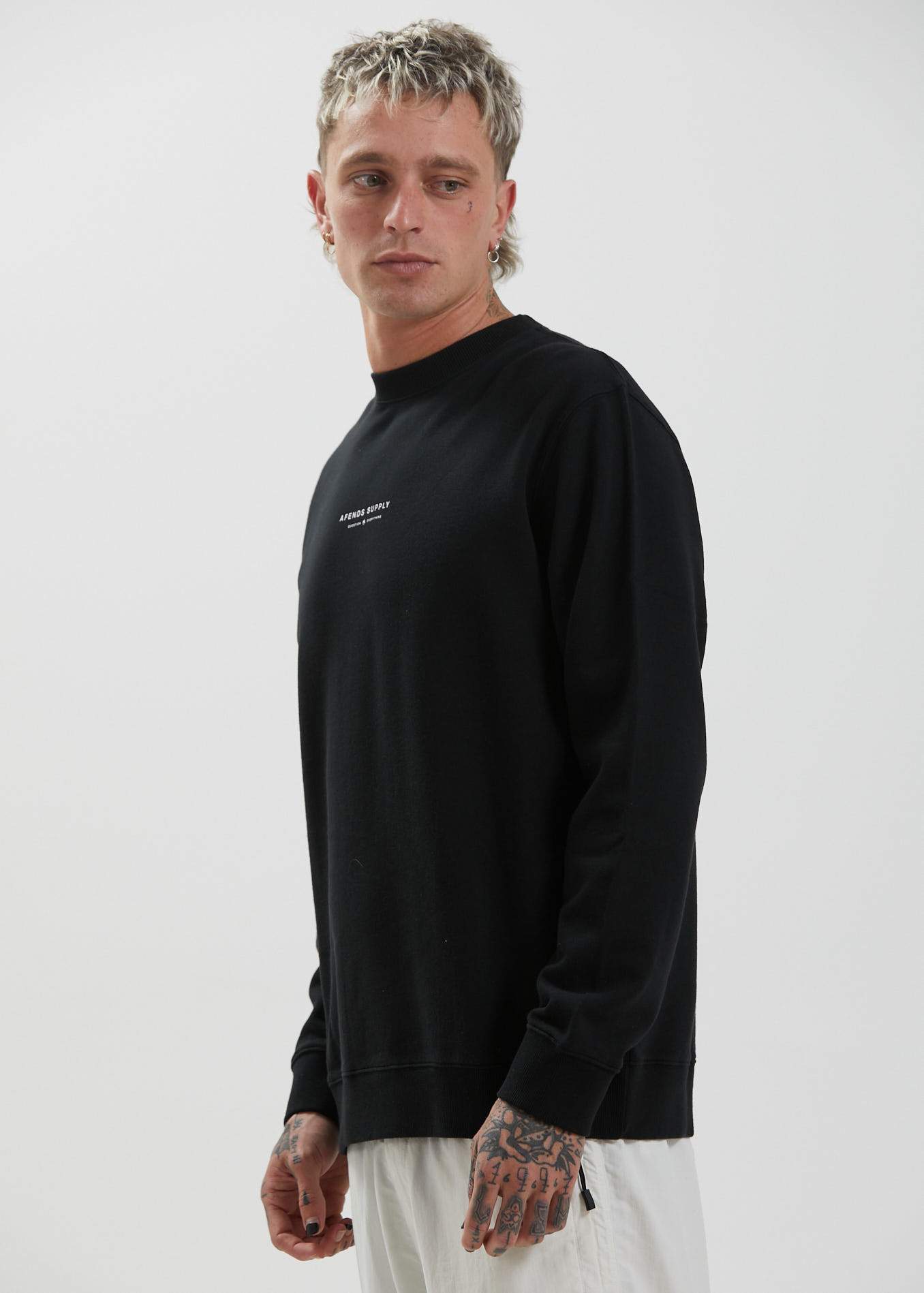 Afends Supply - Recycled Crew Neck Jumper - Camel Black