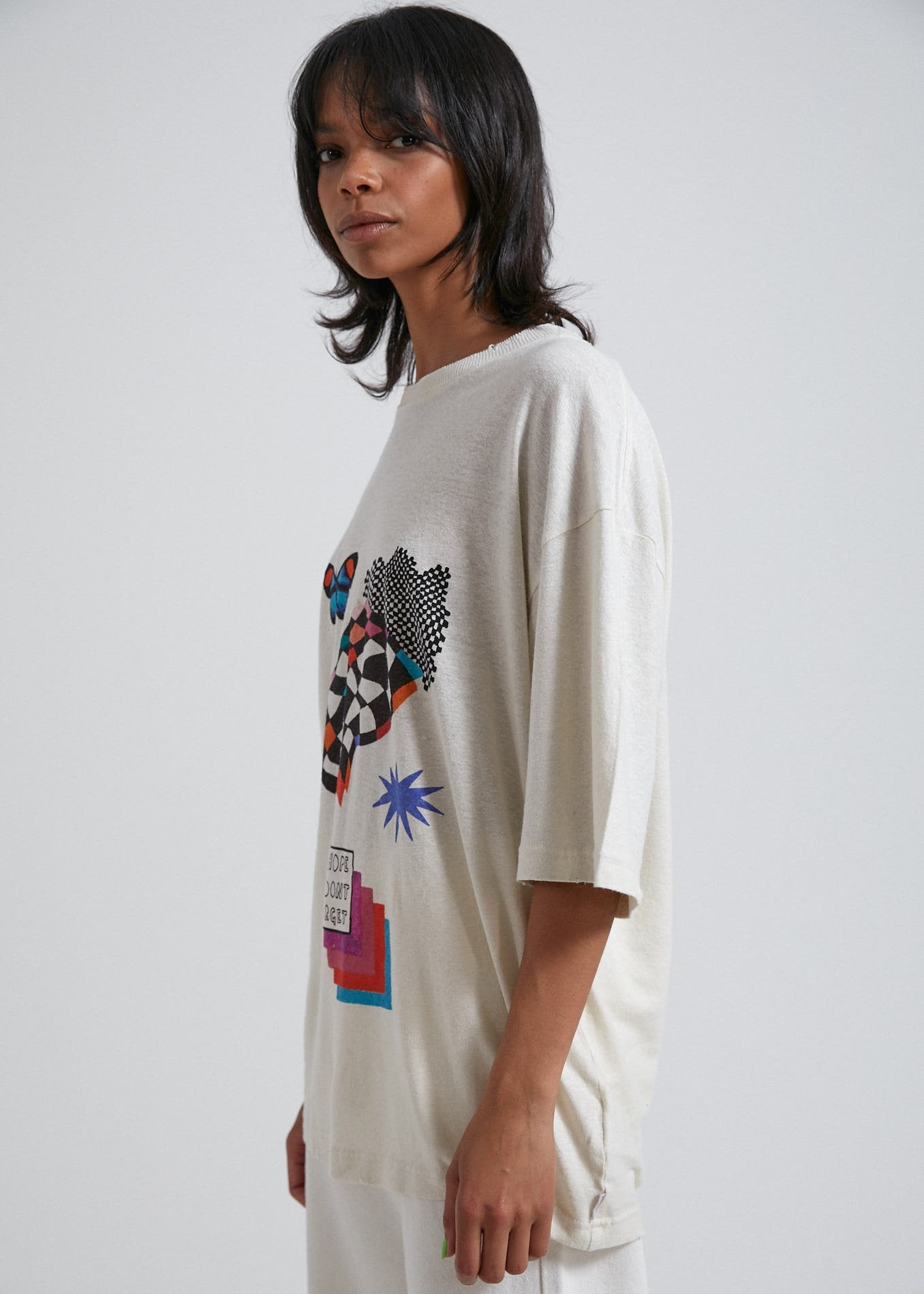 Afends When Heaven Melts - Hemp Oversized Tee - Off White Off white