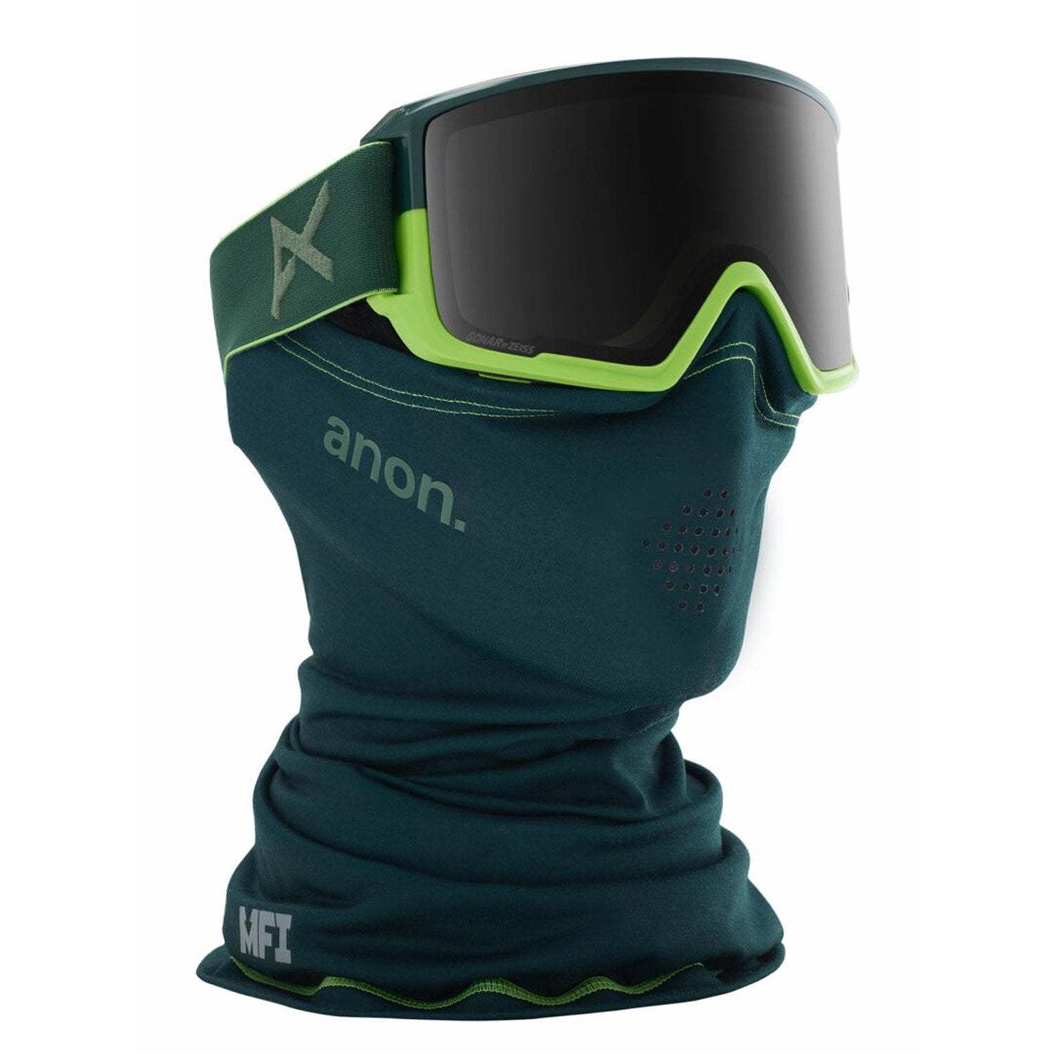 Anon M3 MFI Asian Fit Goggle 2020 Green - Sonar Smoke w/ Sonar Green Lens