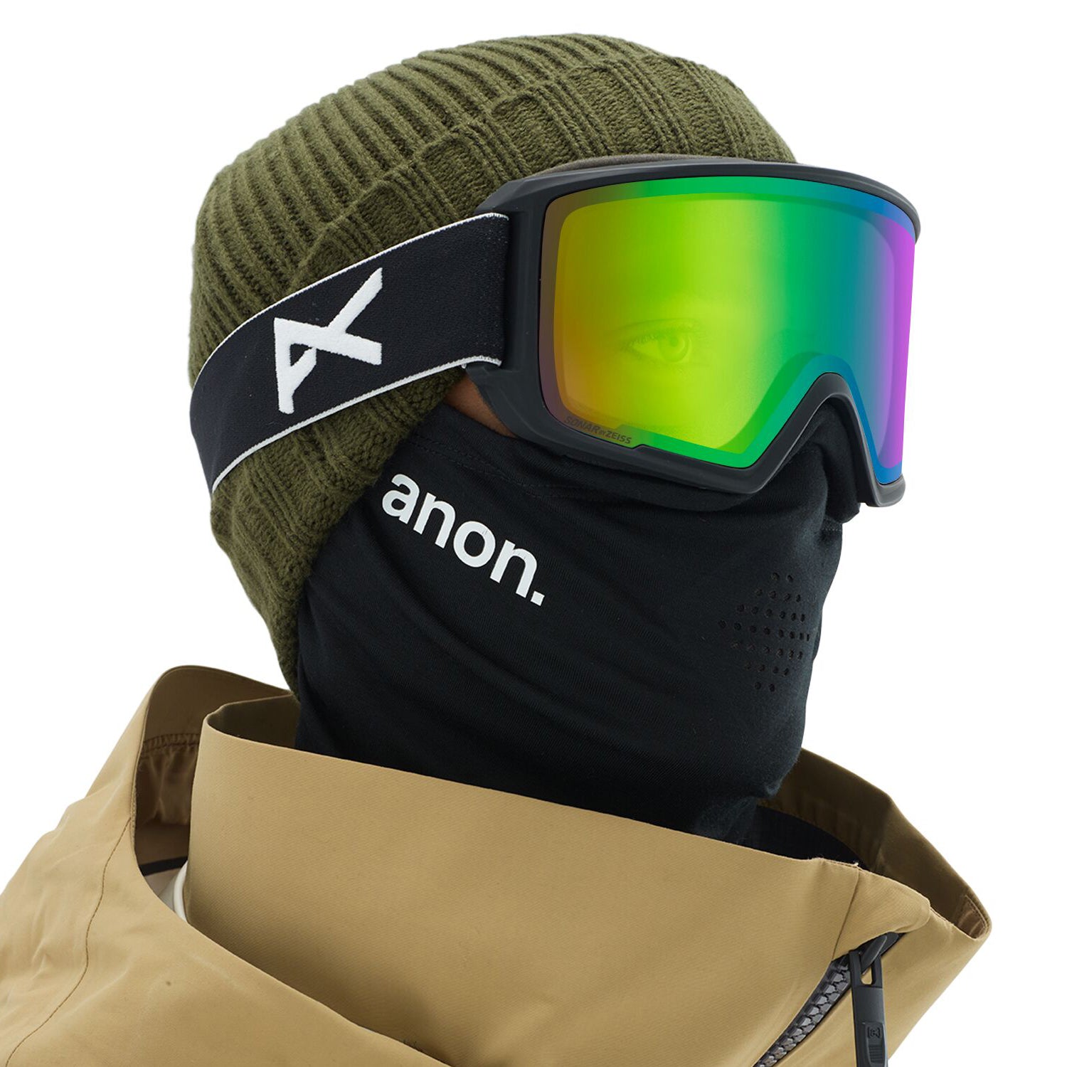 Anon M3 MFI Asian Fit Goggle 2020 Black - Sonar Green w/ Sonar Infrared Lens