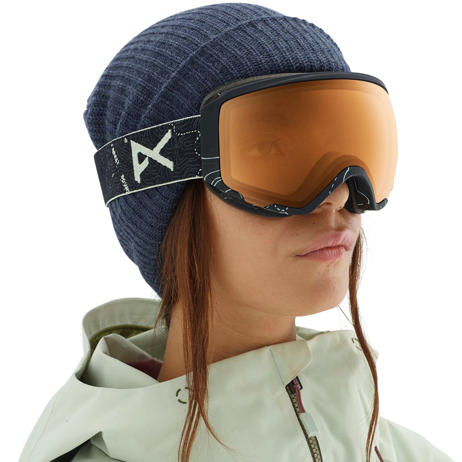 Anon WM1 Goggle 2020 Topo Black - Sonar Night w/ Sonar Green Lens 2