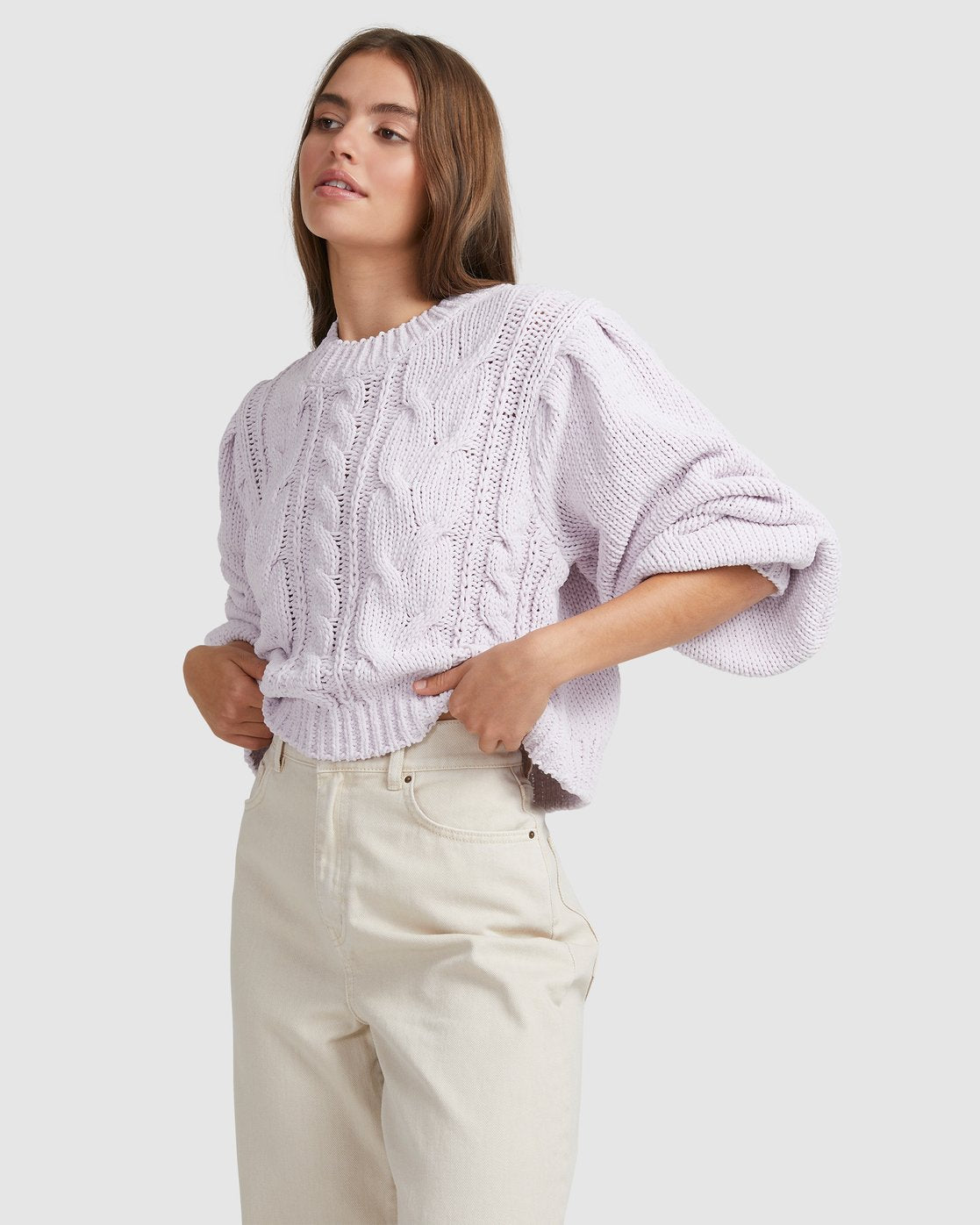 Billabong Bluesday Chenille Crew Sweater Orchid