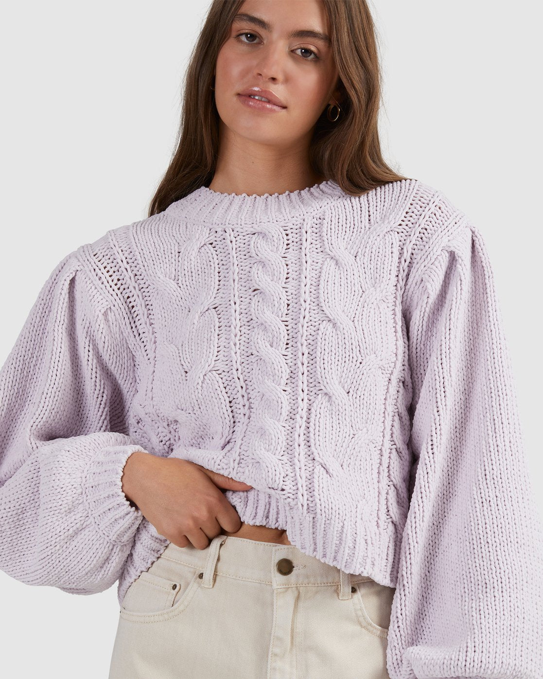 Billabong Bluesday Chenille Crew Sweater Orchid
