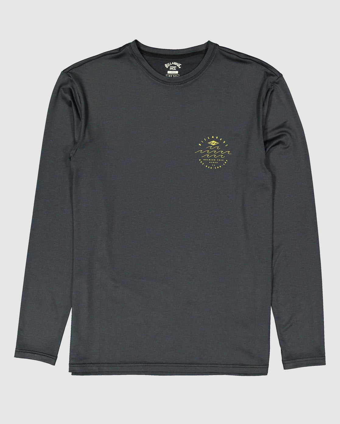 Billabong Boys Wavey Davy Loose Fit Long Sleeve Rash Vest Black heather