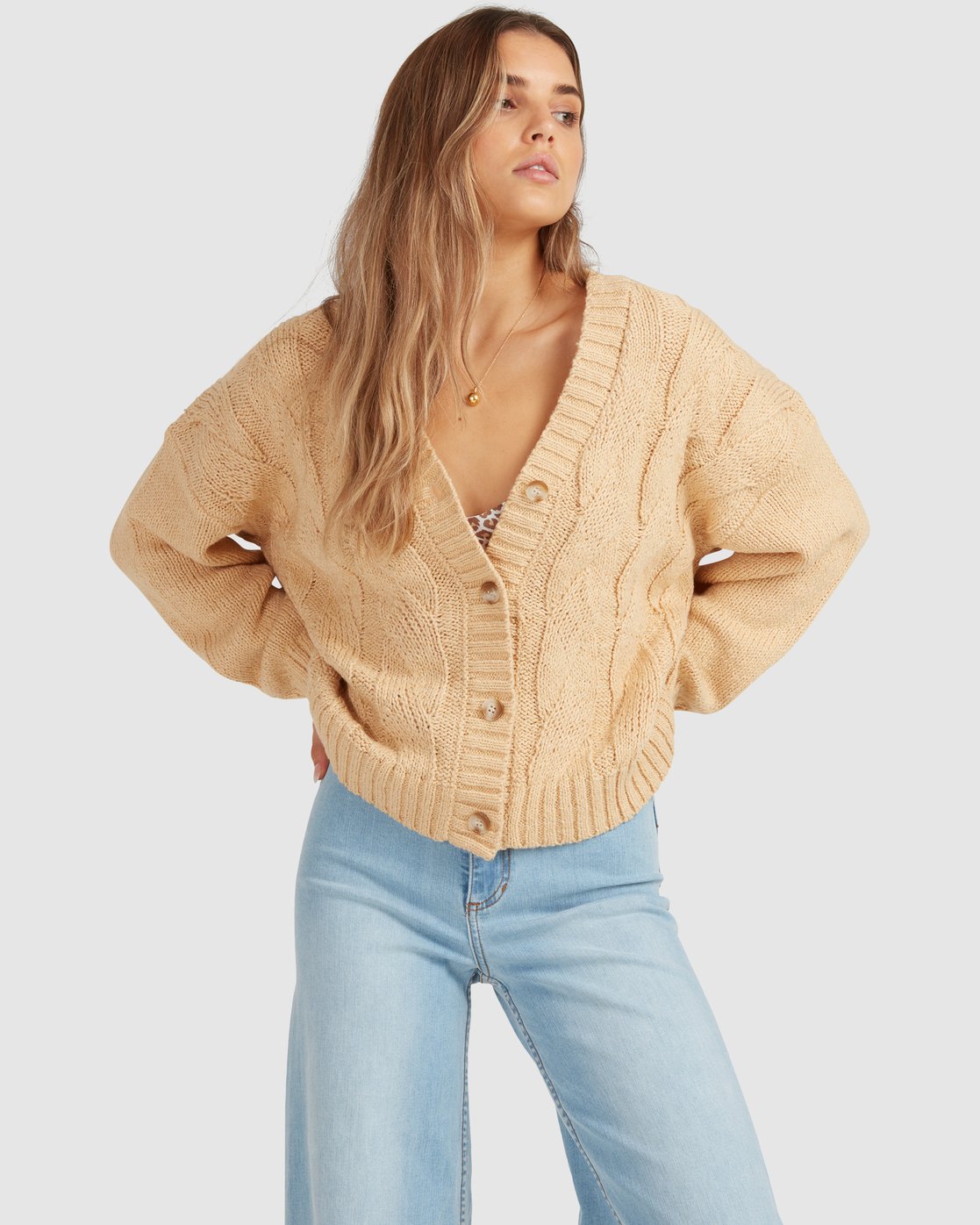 Billabong Just Fine Cardigan DESERT SAND