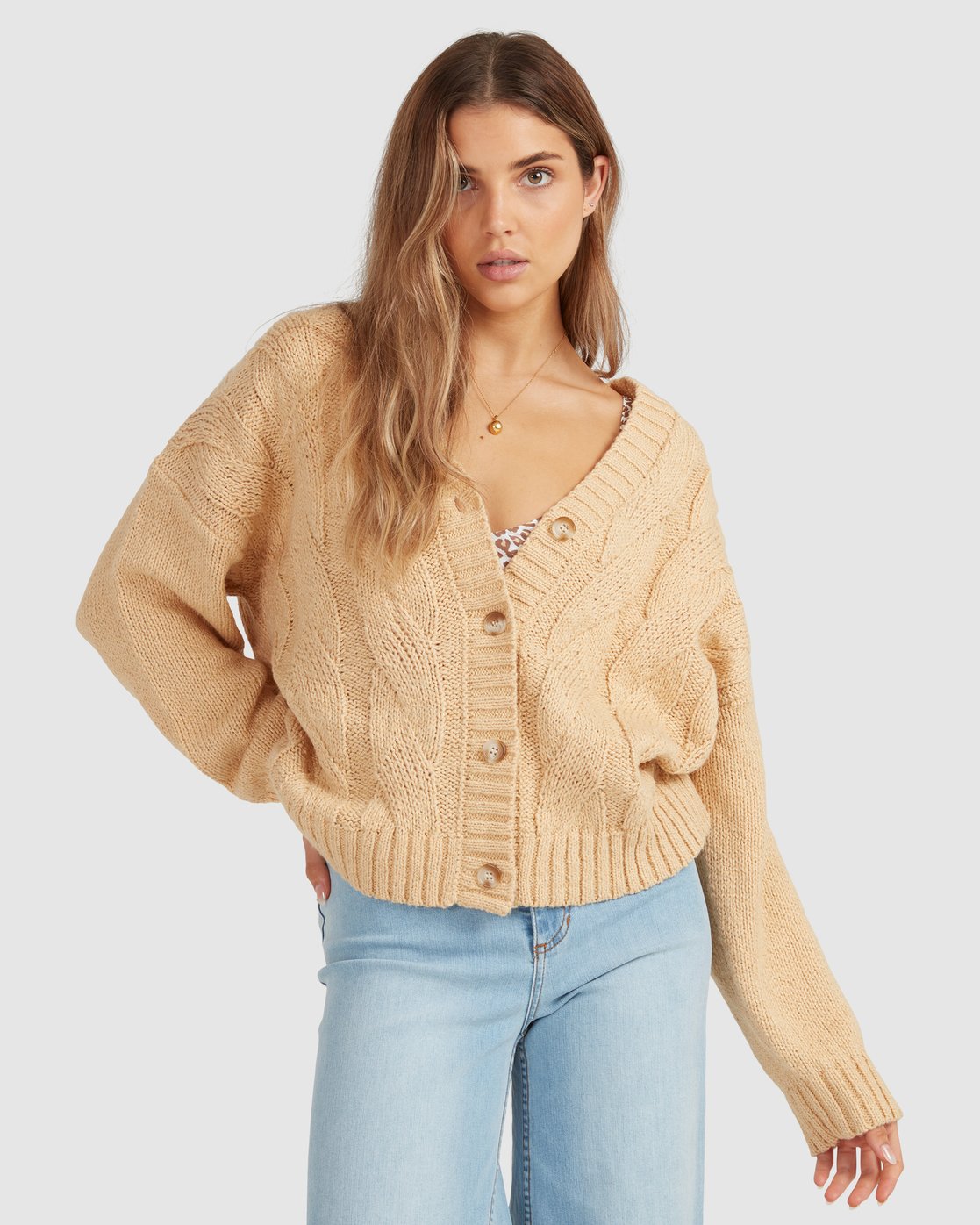 Billabong Just Fine Cardigan DESERT SAND
