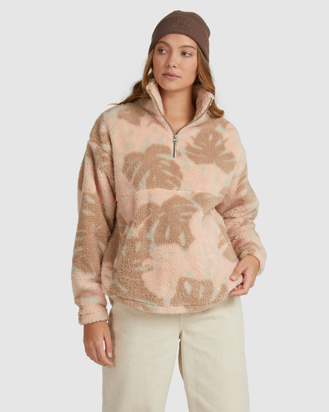 Billabong Kalluah Half Zip Jumper PEONY