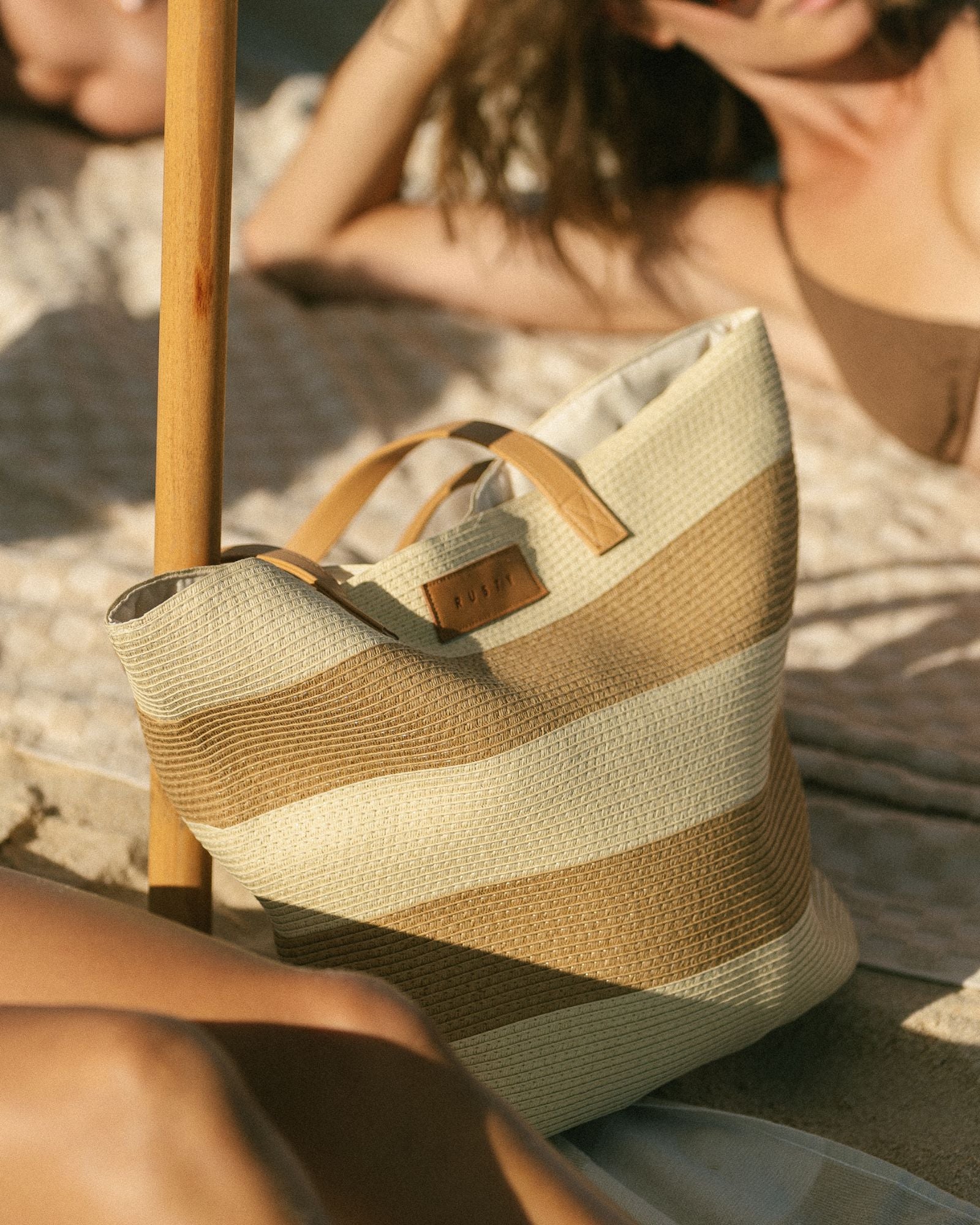 Rusty Hailey Straw Beach Bag NATURAL / CARAMEL