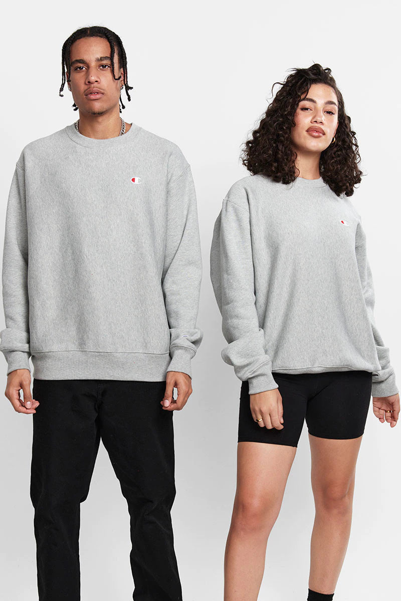 Reverse Weave Crew Oxford Grey