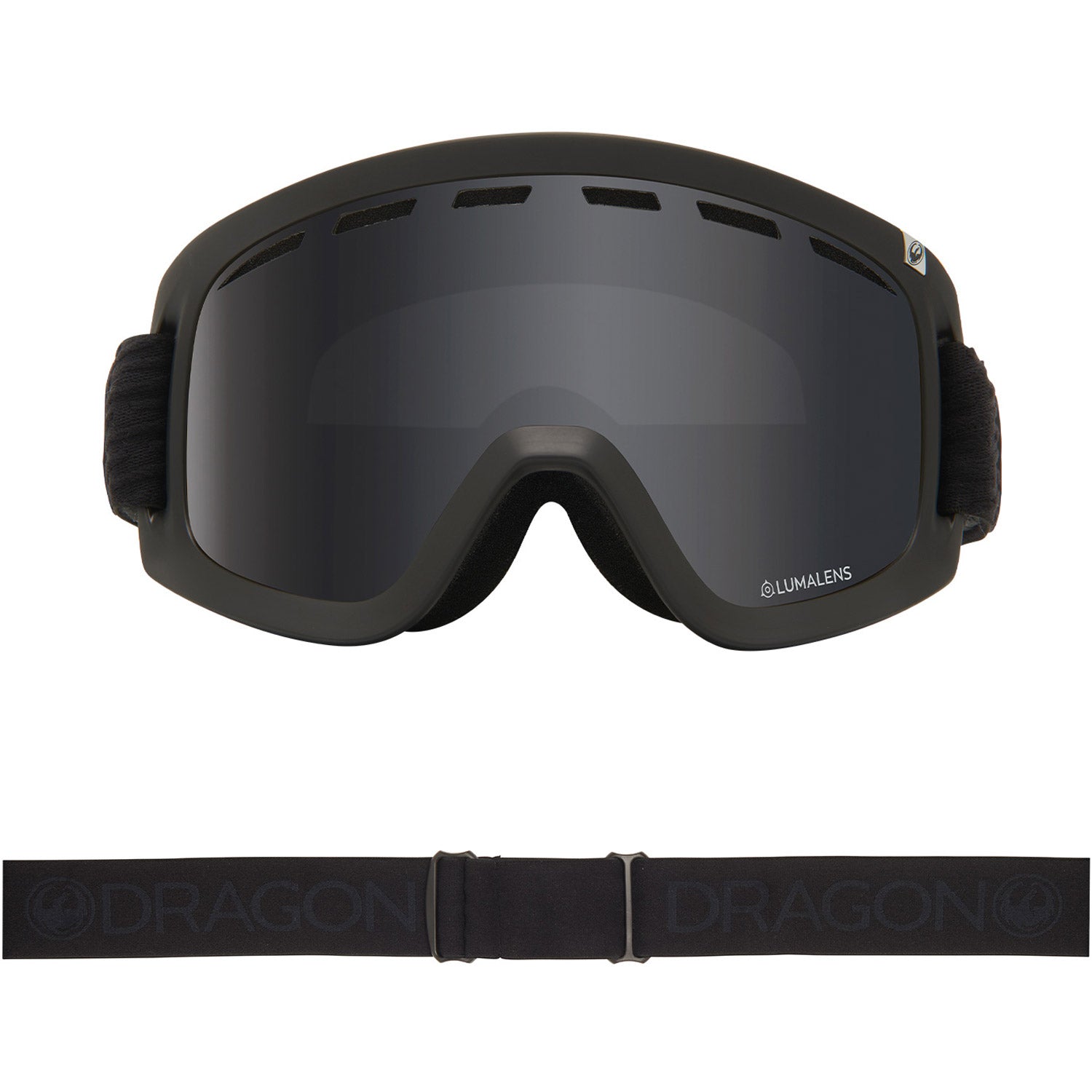 Dragon D1 OTG Snow Goggles 2023 Blackout Lumalens Dark Smoke Lens With Lumalens Rose Lens