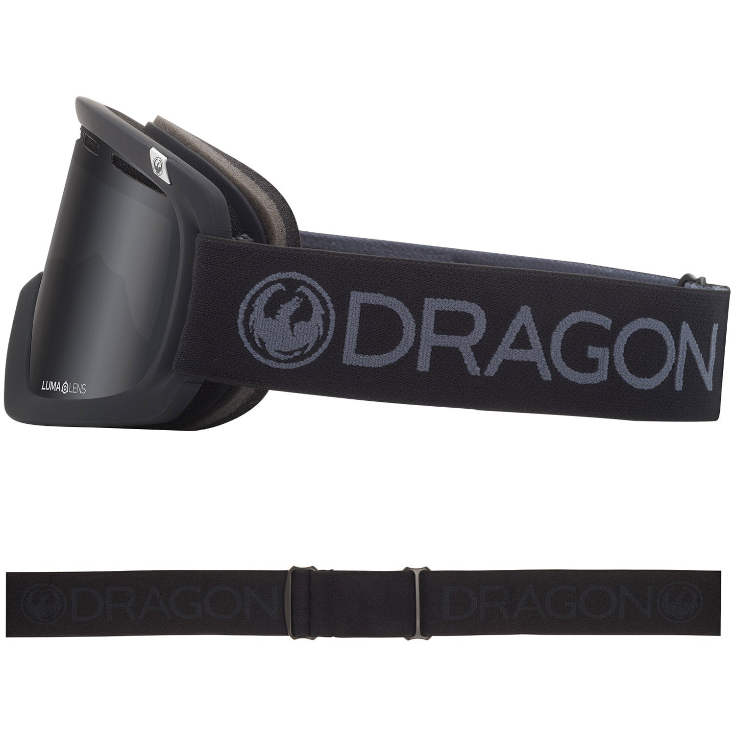 Dragon D1 OTG Snow Goggles 2023 Blackout Lumalens Dark Smoke Lens With Lumalens Rose Lens