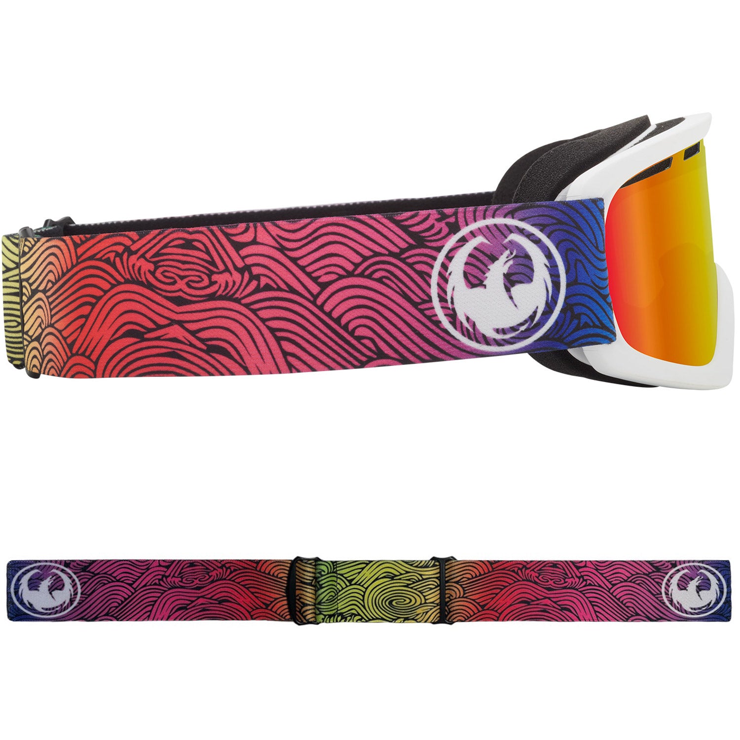 Dragon LIL D Asian Fit Snow Goggles 2023 Curly Lumalens Red Ion Lens