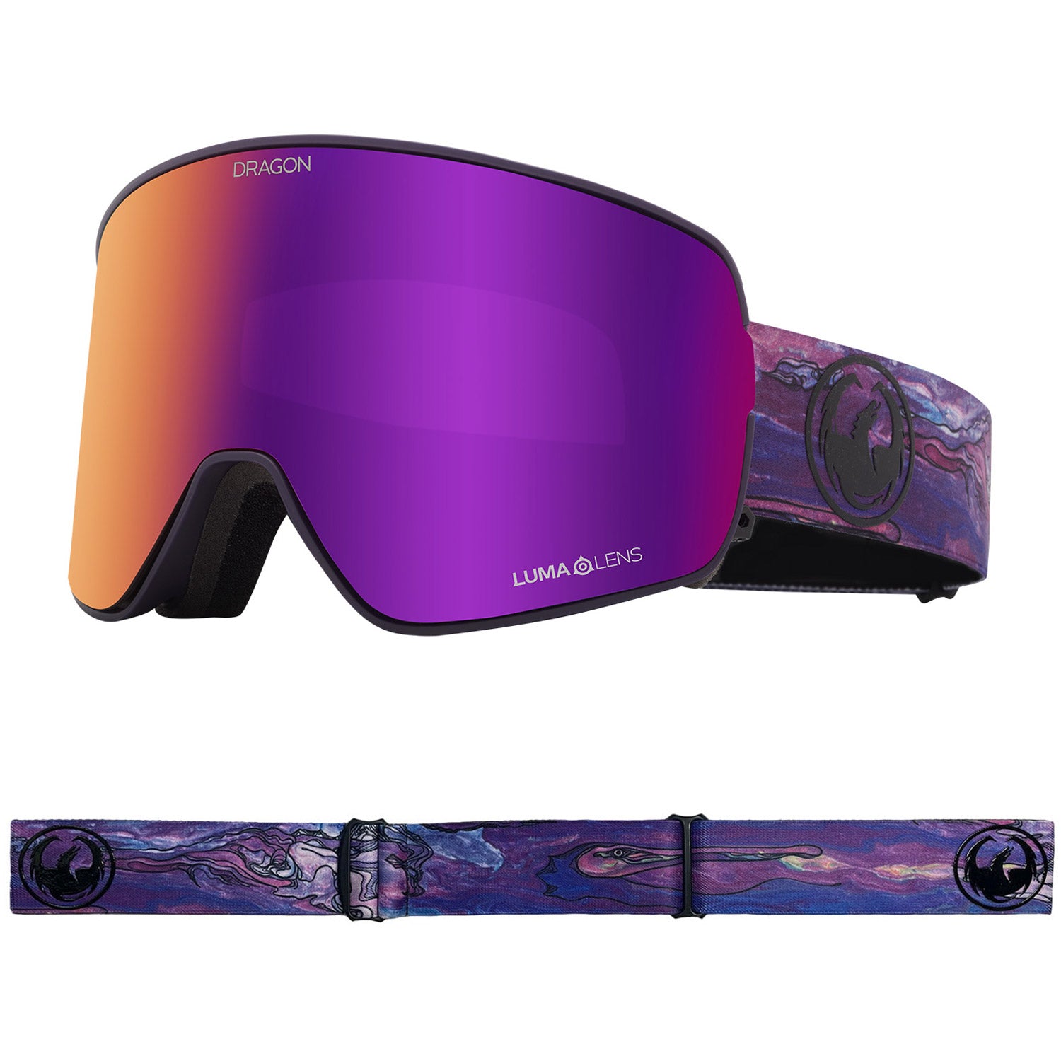 Dragon NFX2 Asian Fit Snow Goggles 2023 Chris Benchetler Signature Lumalens Purple Ion With Lumalens Amber Lens