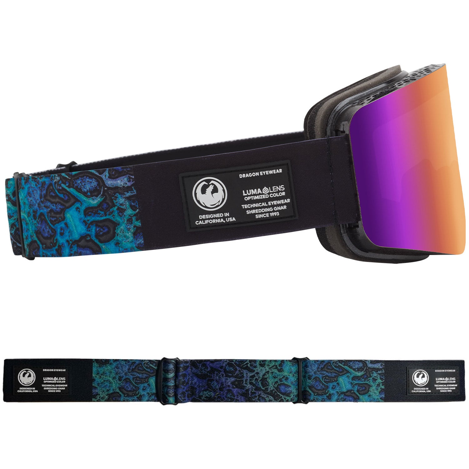 Dragon R1 OTG Snow Goggles 2023 Black Lumalens Purple Ion Lens With Lumalens Amber Lens