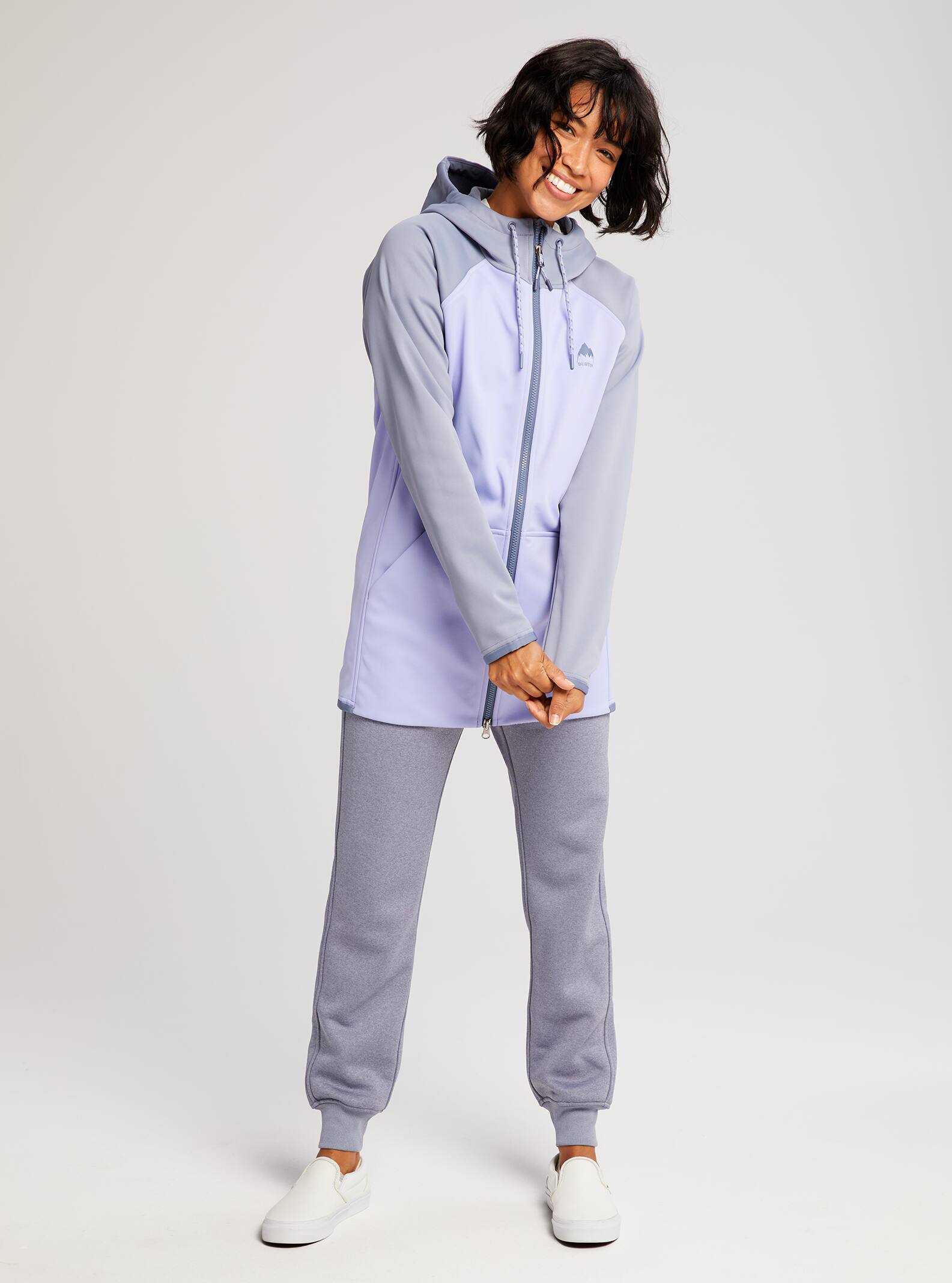 Burton Crown Weatherproof Long Full-Zip Fleece 2022 Folkstone gray / foxglove violet
