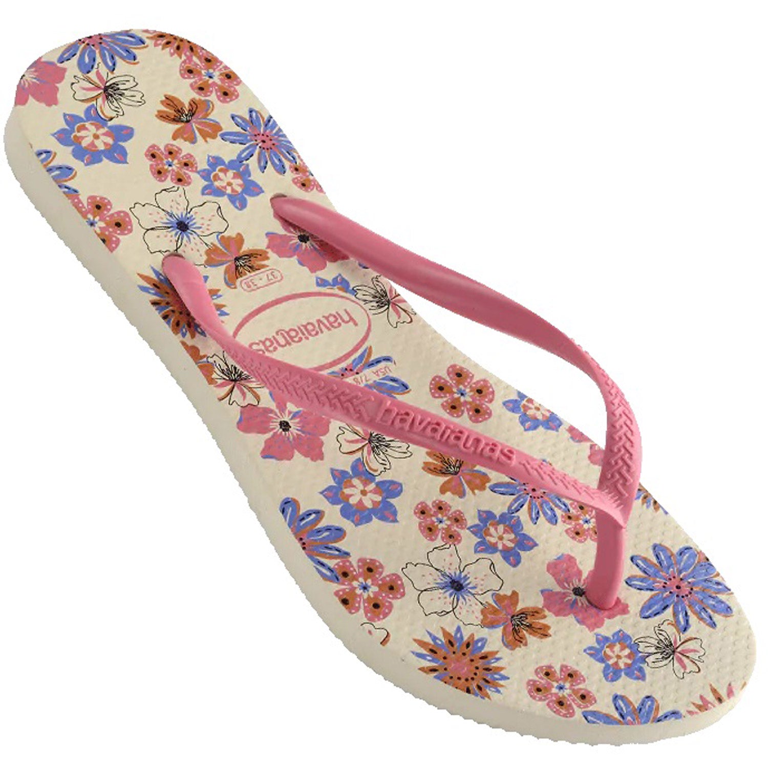 Kids Slim Romance Thongs Beige Pink