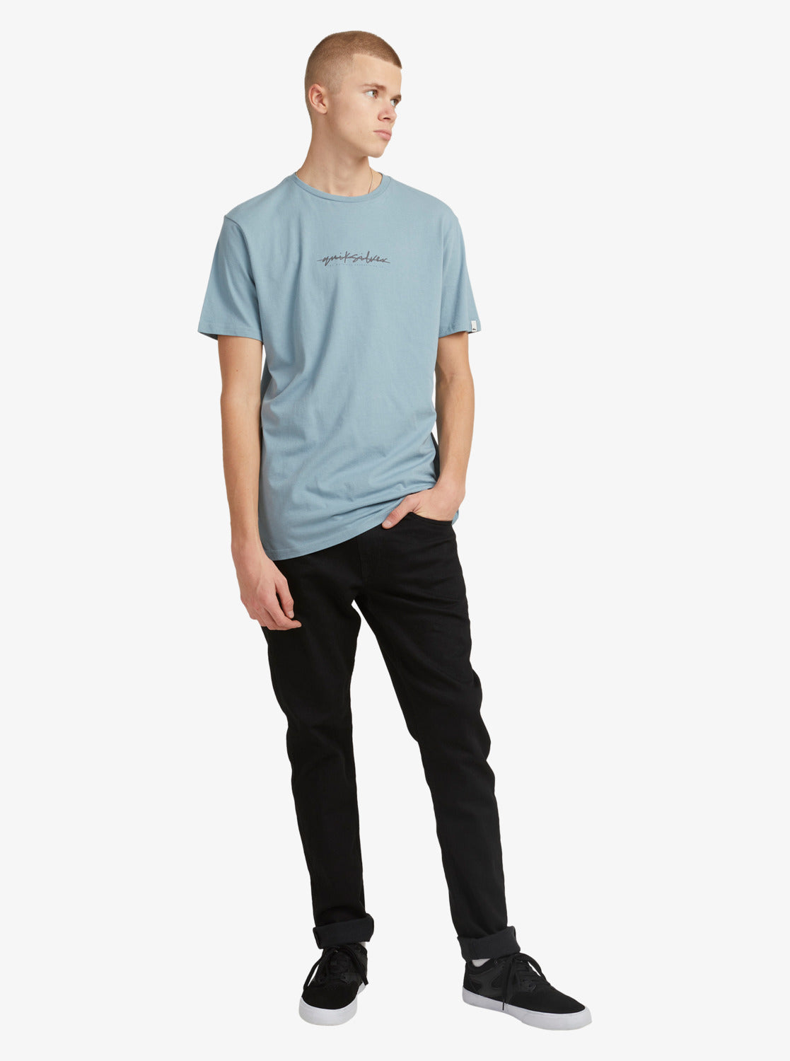 Quiksilver Mens Quik Script T-Shirt Citadel blue
