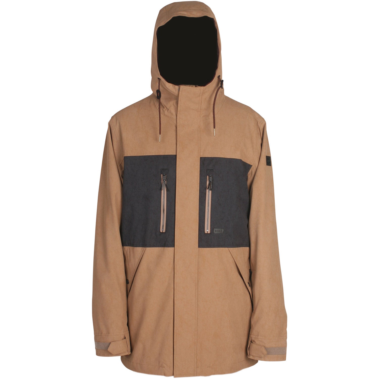 Ride Montlake Snowboard Jacket Tobacco Waxed Black
