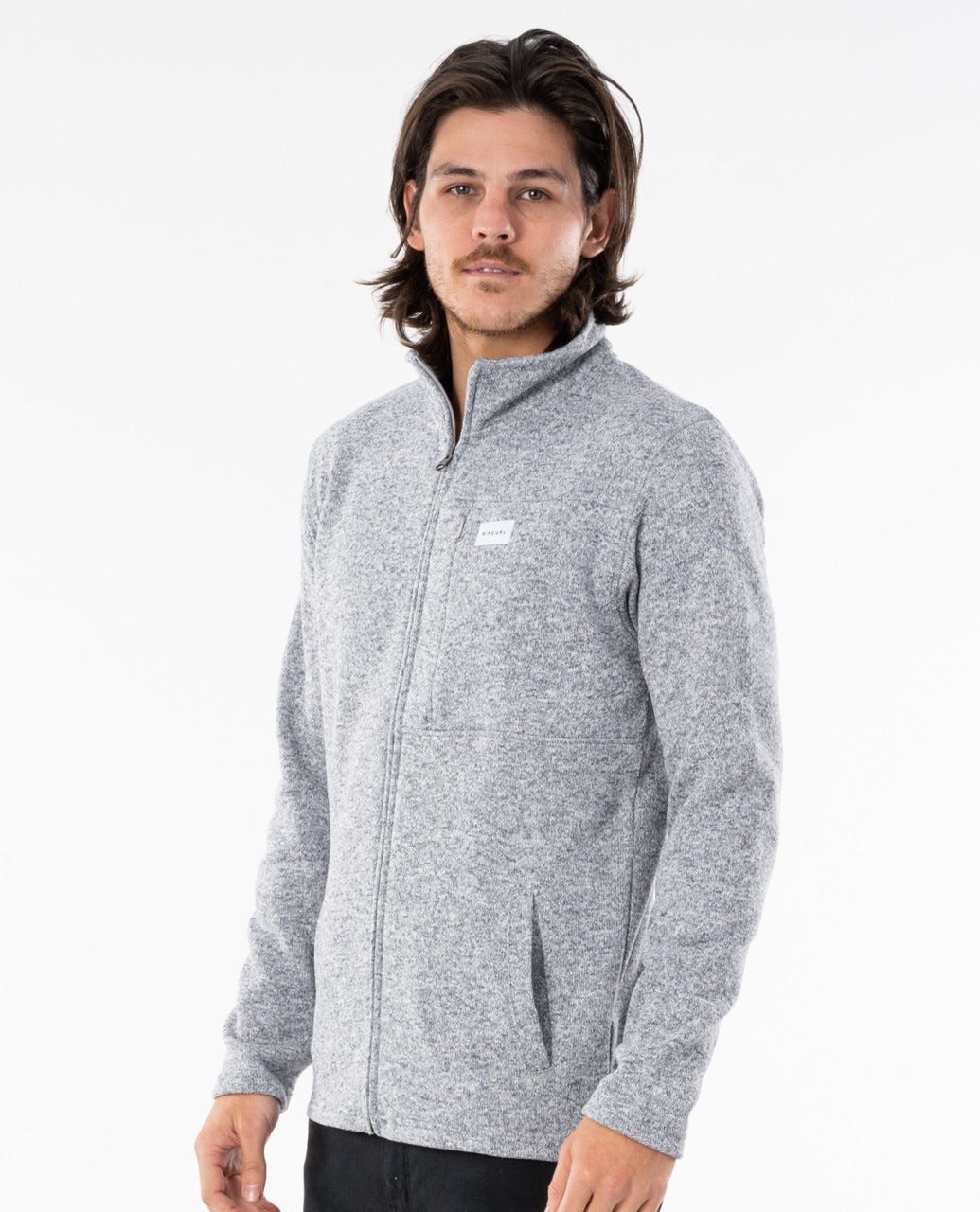 Rip Curl Crescent Zip Thru Crew Grey marle