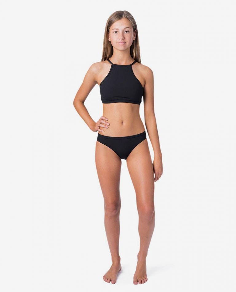 Rip Curl Girl Luxe Rib Bikini Set (8 - 16 years) Black