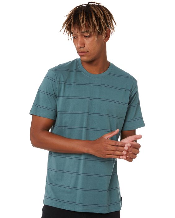 Billabong Plain Stripe Tee Bluestone