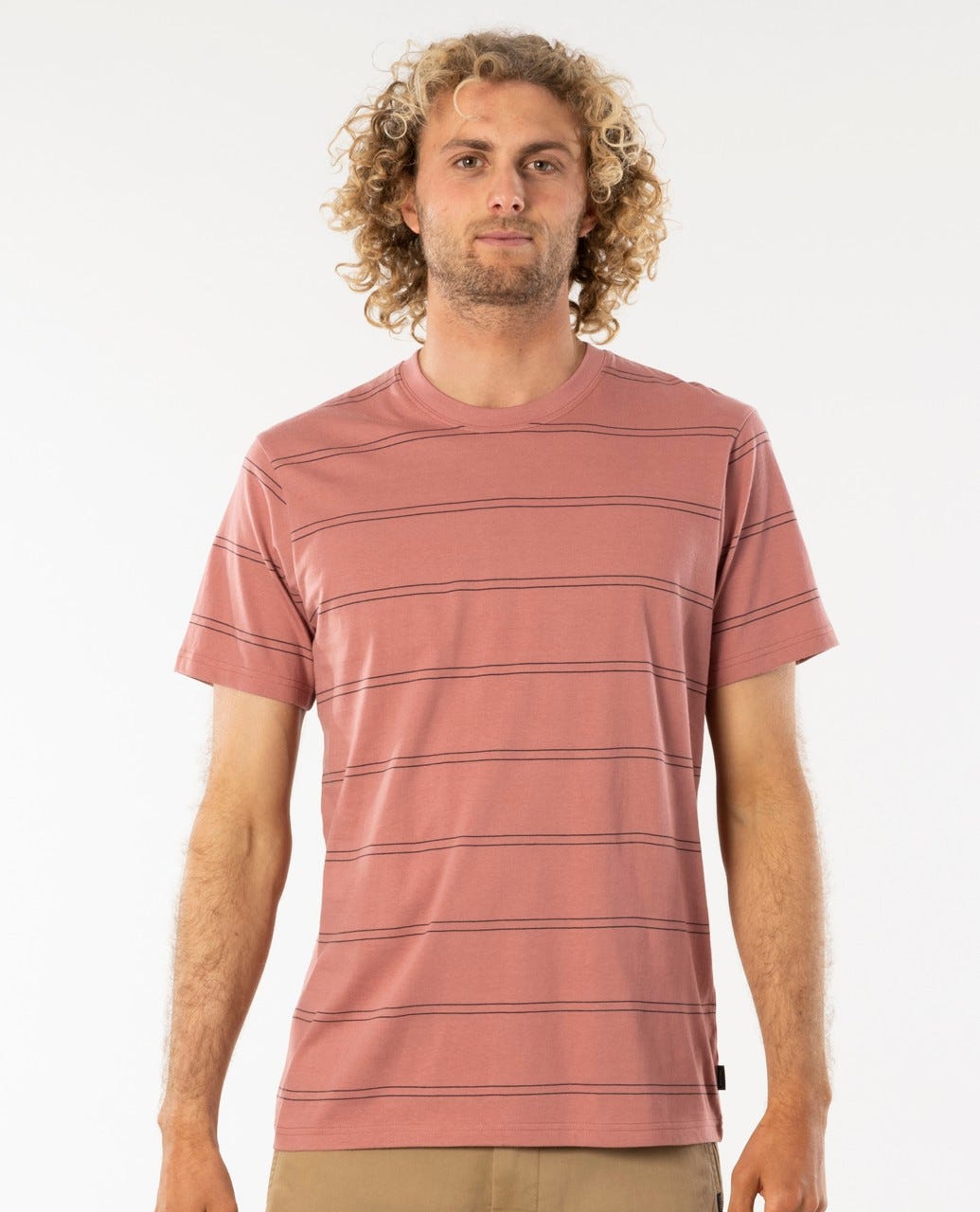 Rip Curl Plain Stripe Tee Washed wine