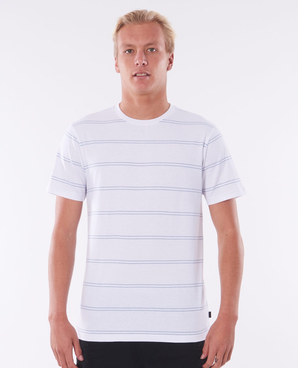Billabong Plain Stripe Tee White / Blue