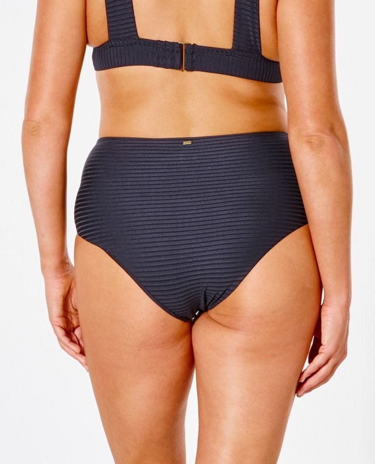 Rip Curl Premium Surf High Waisted Good Coverage Bikini Bottom Black