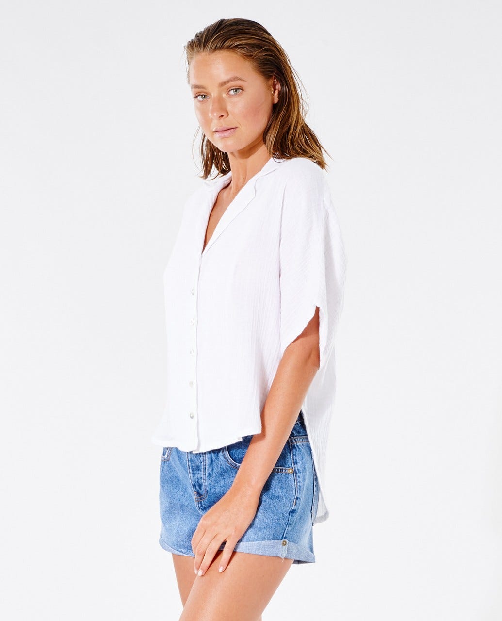 Rip Curl Premium Surf Short Sleeve Shirt White