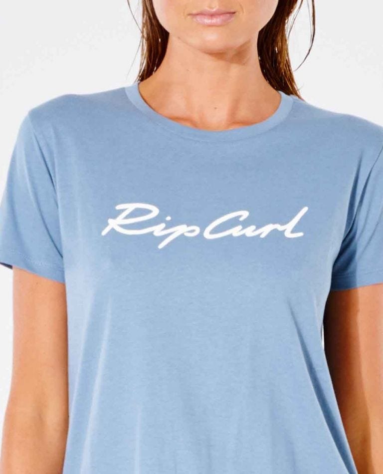 Rip Curl Script Standard Tee Blue