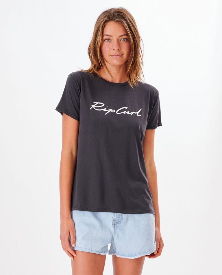 Rip Curl Script Standard Tee Washed black