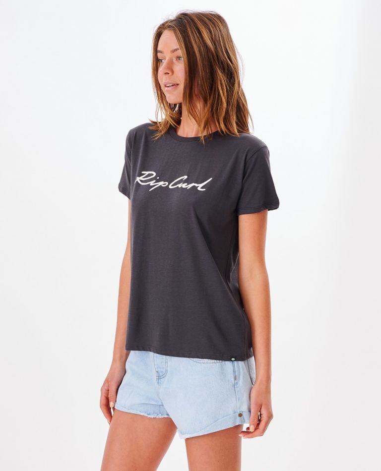 Rip Curl Script Standard Tee Washed black
