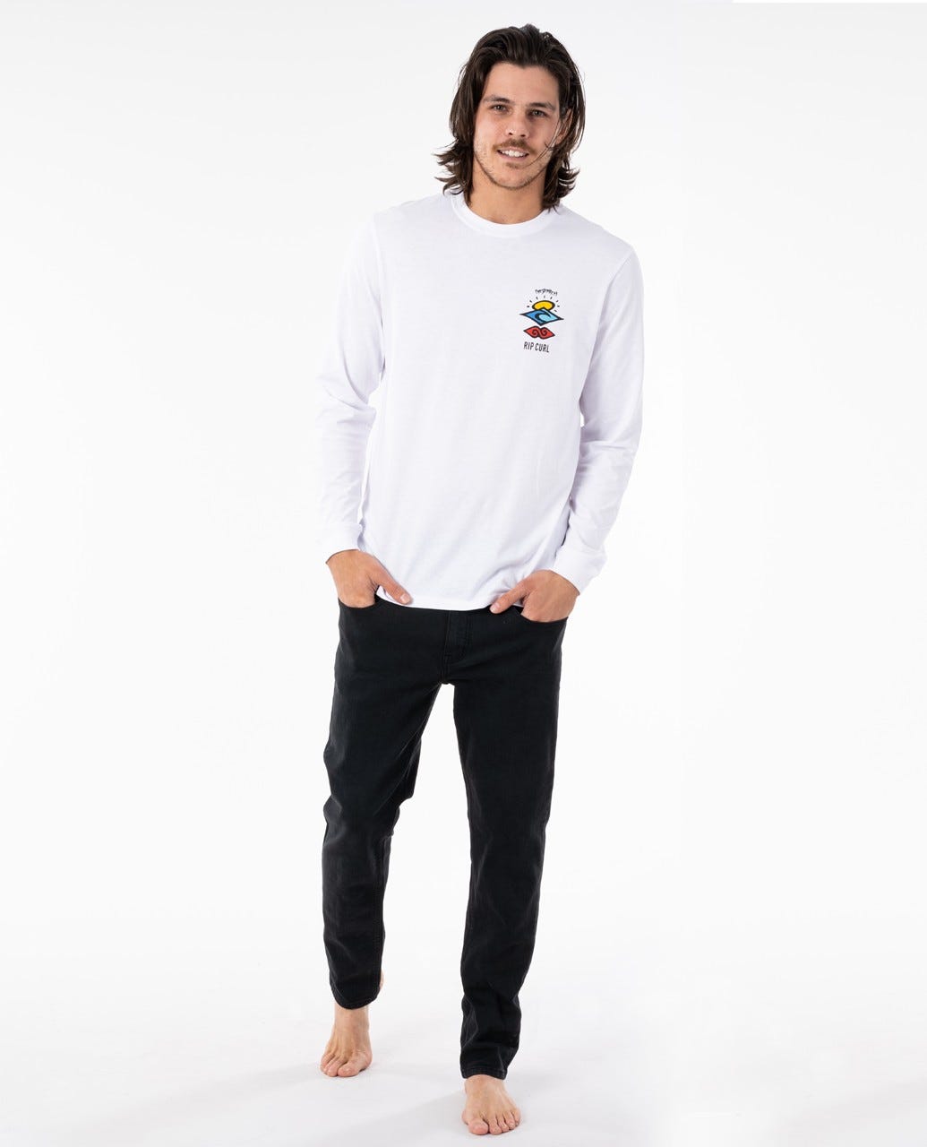 Rip Curl Search Essential Long Sleeve Tee WHITE