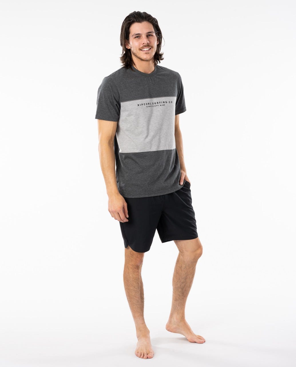 Rip Curl Section VaporCool Tee Dark grey marle