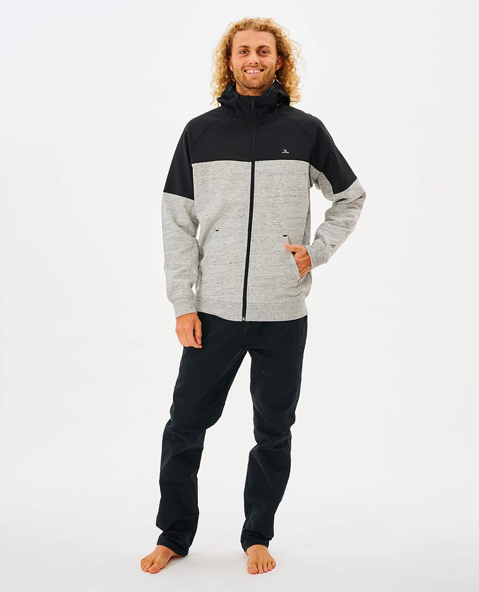 Rip Curl Viral Anti-Series Zip Through Hooded Fleece GREY MARLE