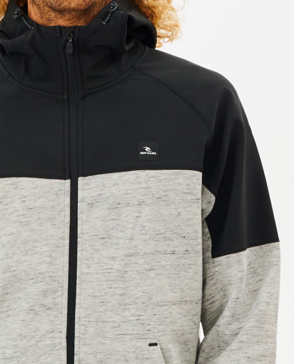 Rip Curl Viral Anti-Series Zip Through Hooded Fleece GREY MARLE