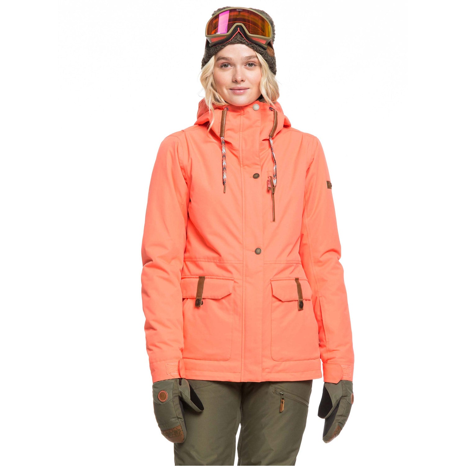 Roxy Andie SpinDye Snow Jacket 2020 Living Coral 1