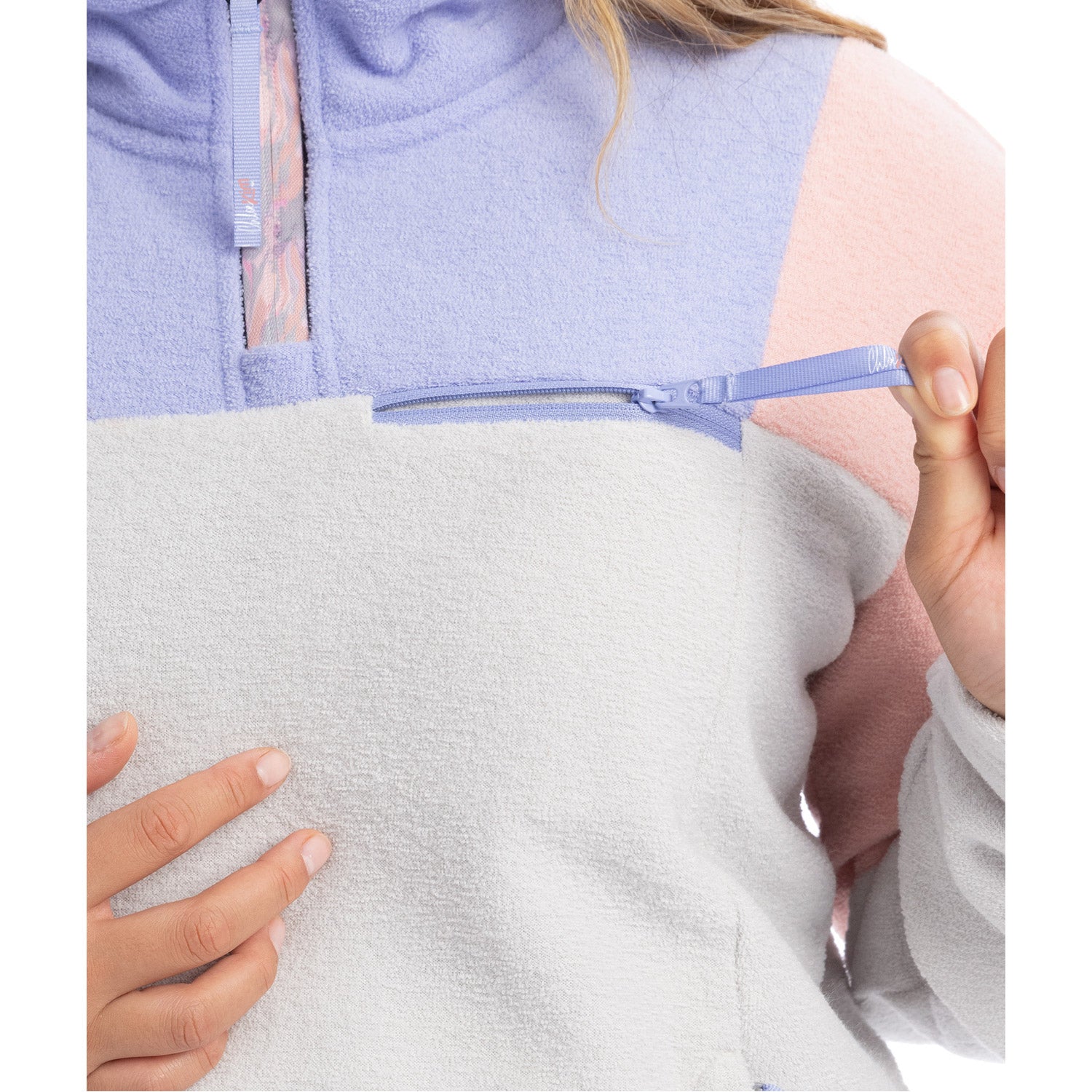 Roxy Chloe Kim Half Zip Fleece Heather Grey