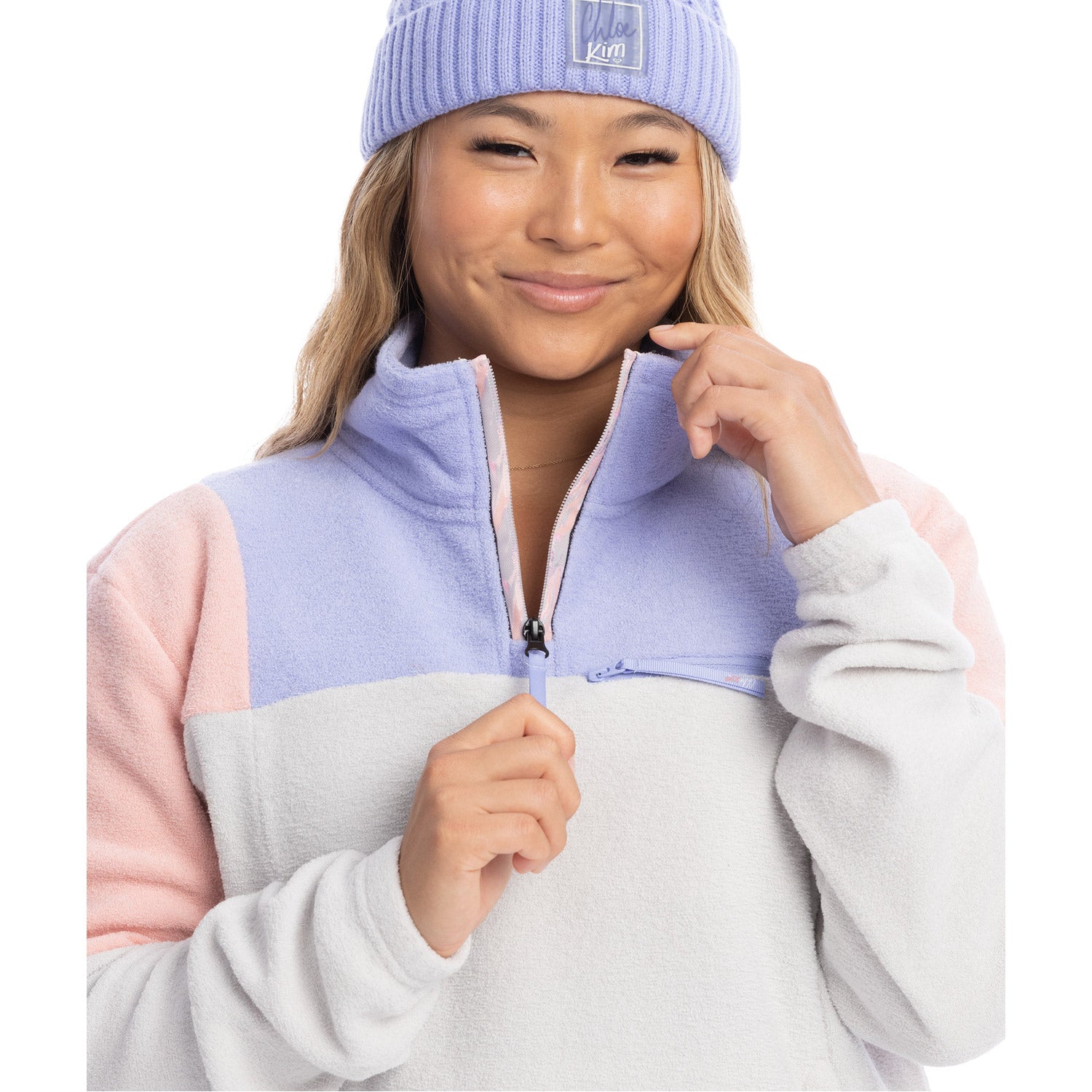 Roxy Chloe Kim Half Zip Fleece Heather Grey