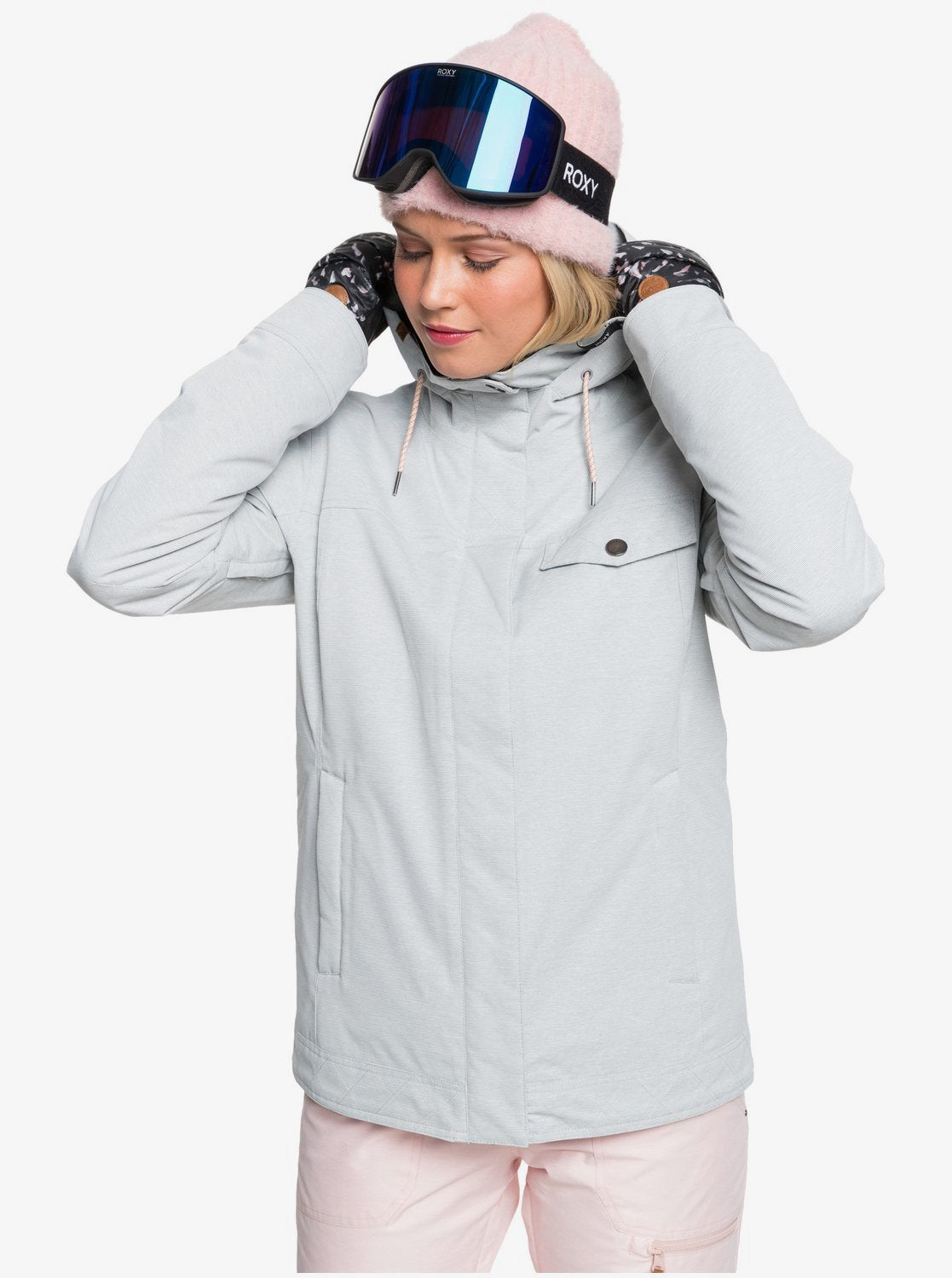 Roxy Womens Billie Snow Jacket Heather grey