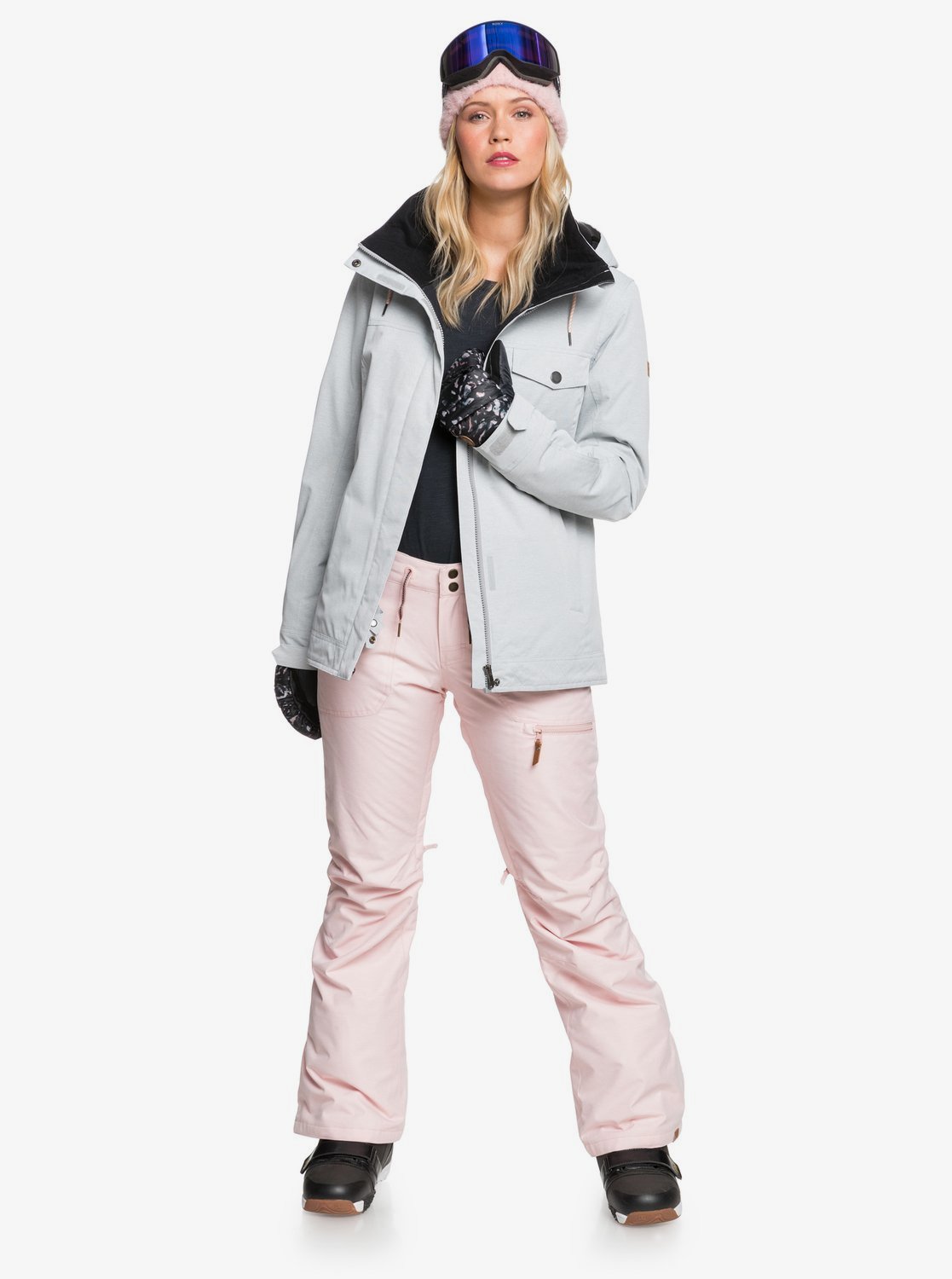 Roxy Womens Billie Snow Jacket Heather grey