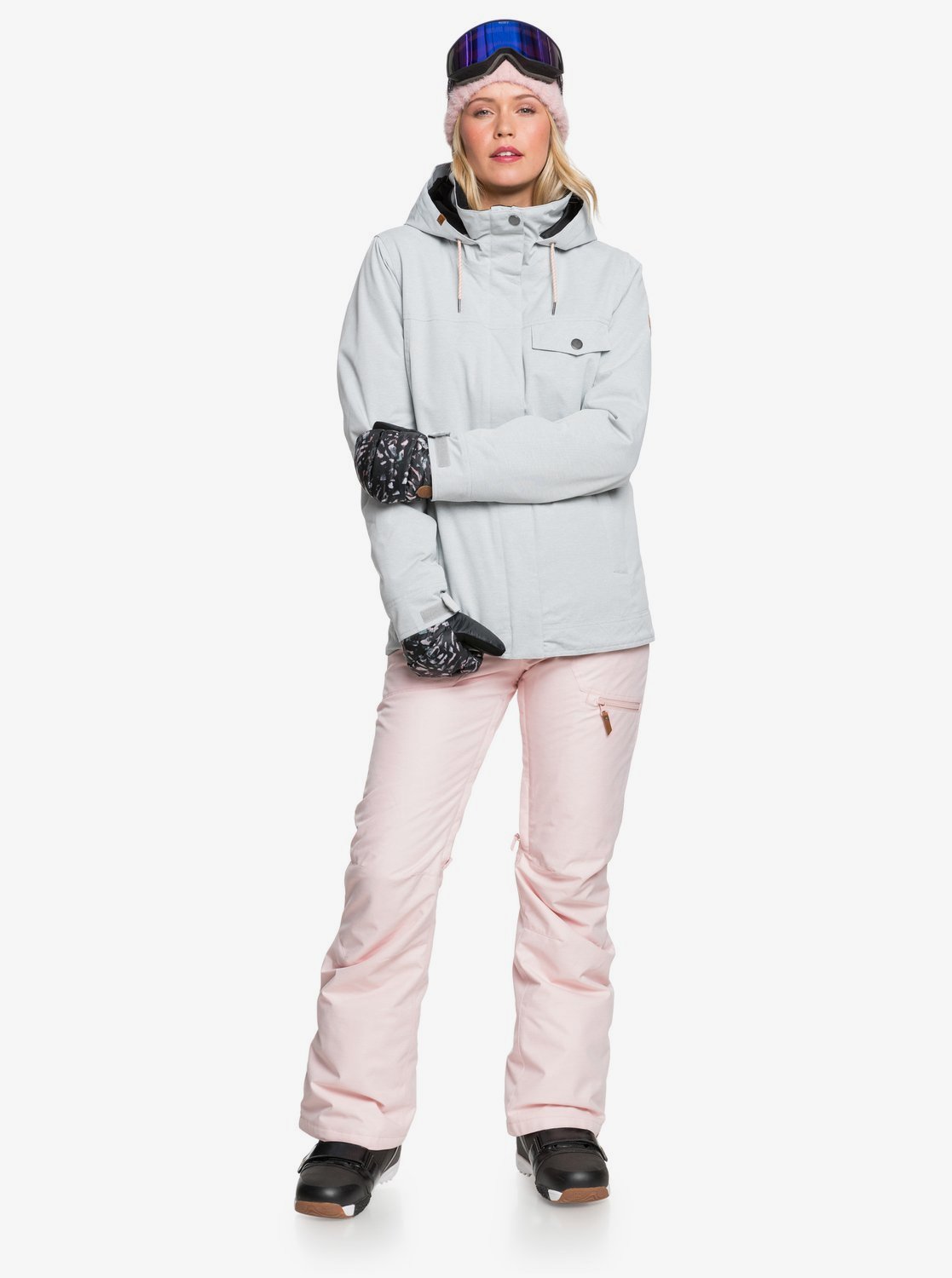 Roxy Womens Billie Snow Jacket Heather grey