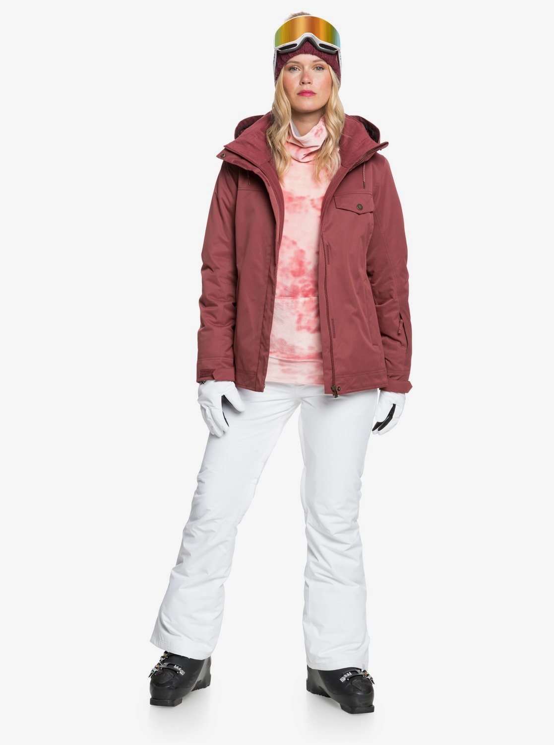 Roxy Womens Billie Snow Jacket Oxblood red