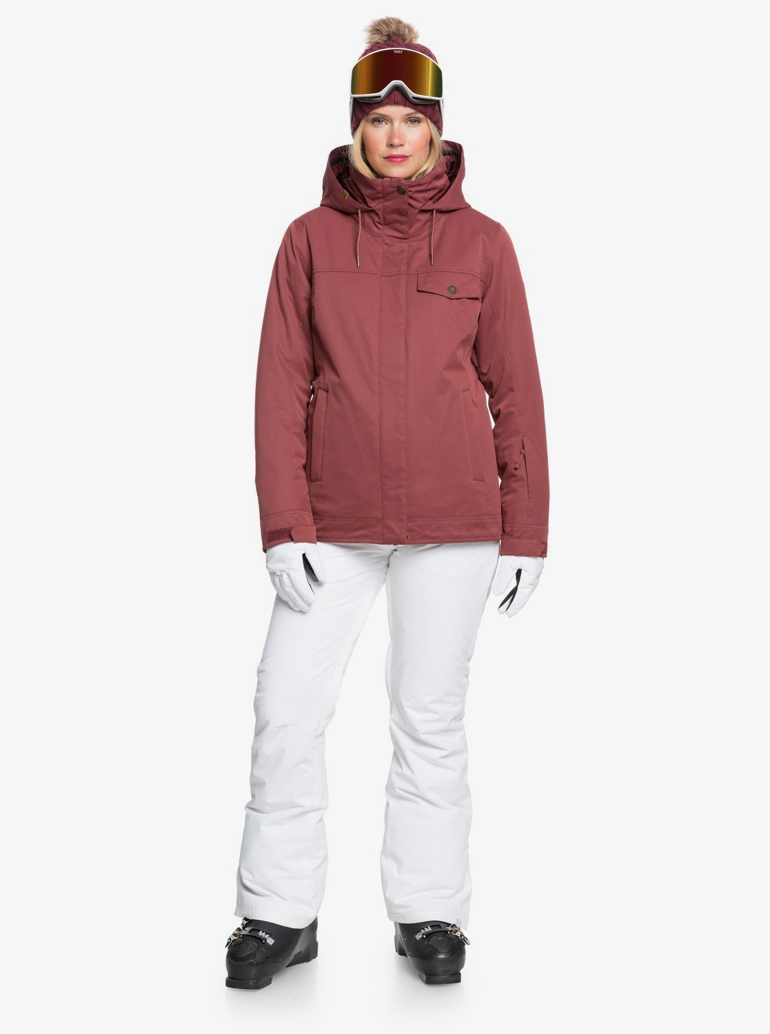 Roxy Womens Billie Snow Jacket Oxblood red