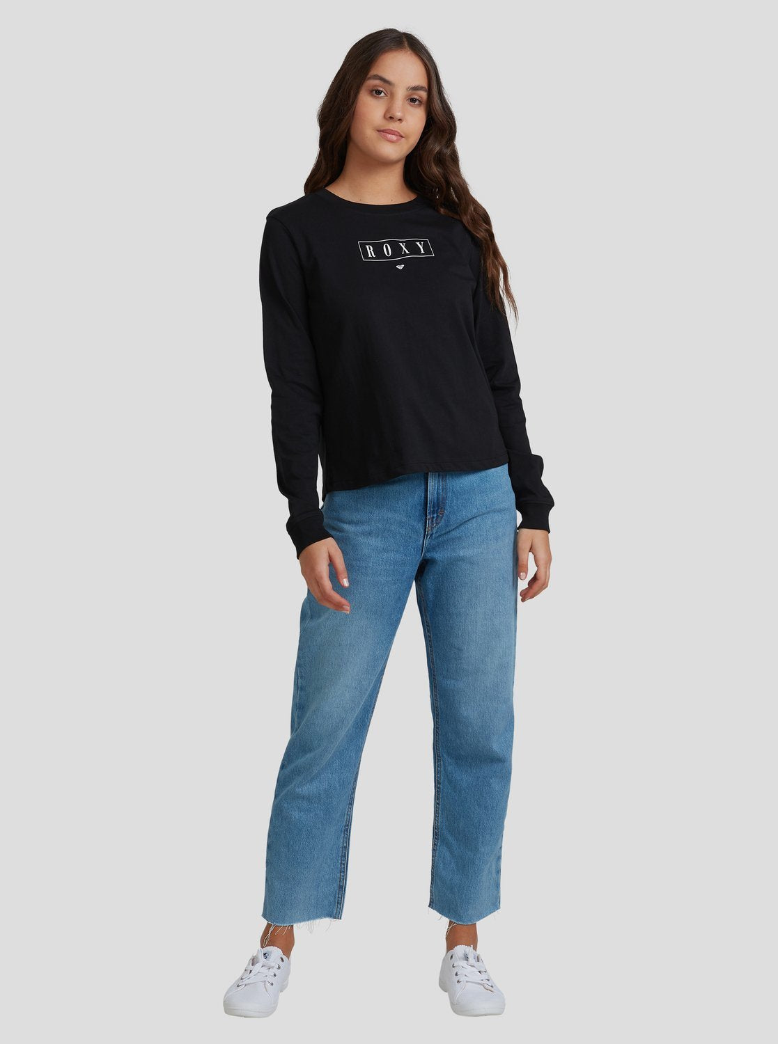 Roxy Womens Epic Afternoon Word Long Sleeve T-Shirt Anthracite