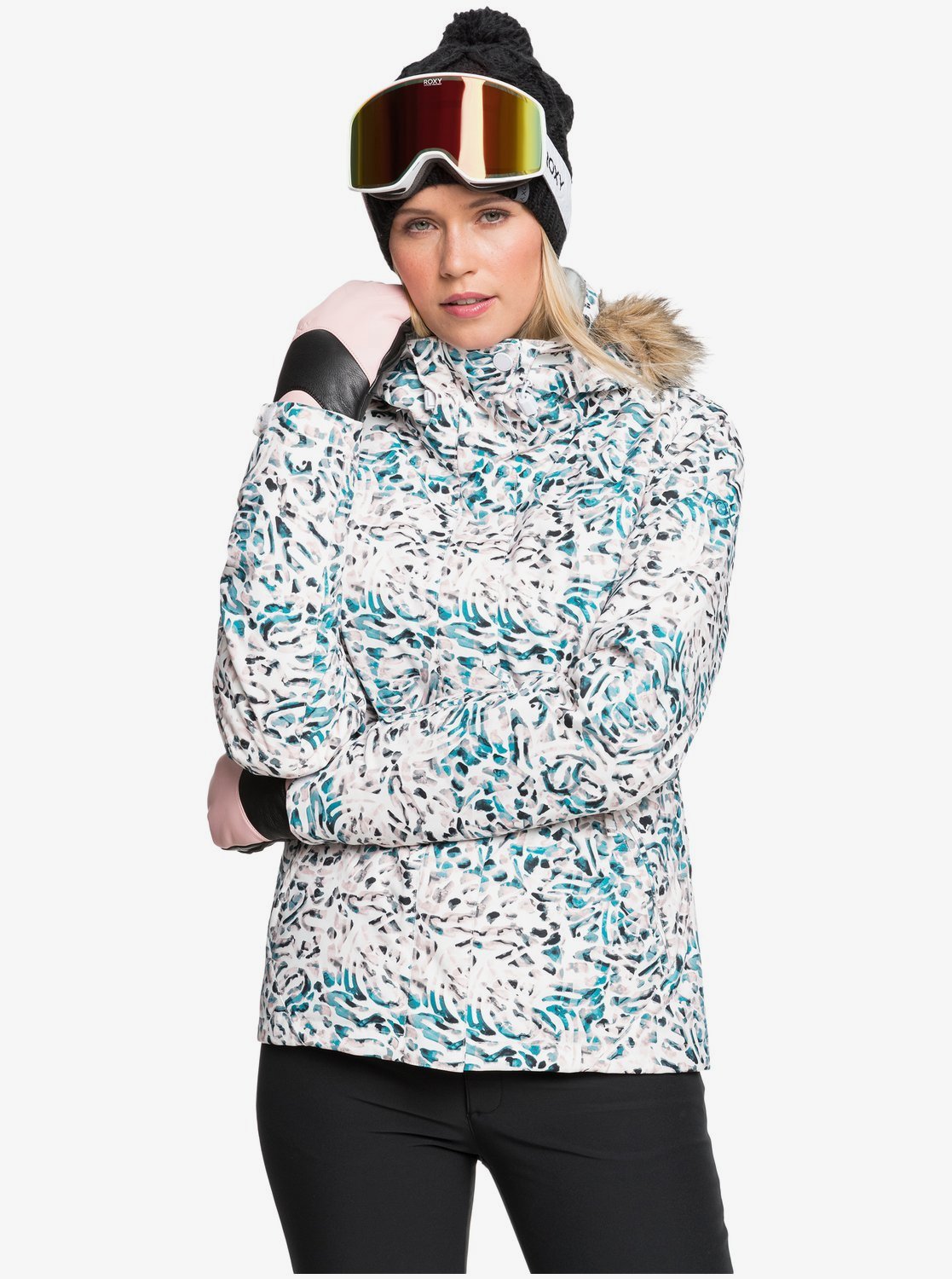 Roxy Womens Jet Ski Snow Jacket Bright white izi