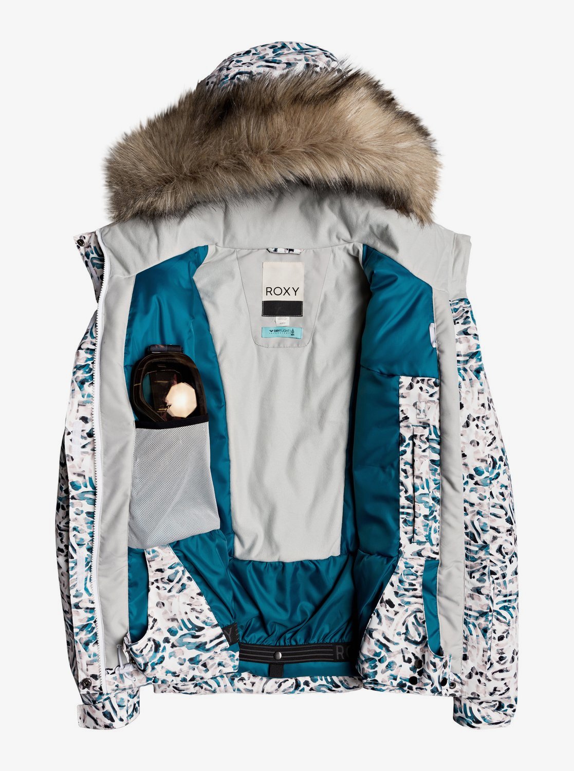 Roxy Womens Jet Ski Snow Jacket Bright white izi