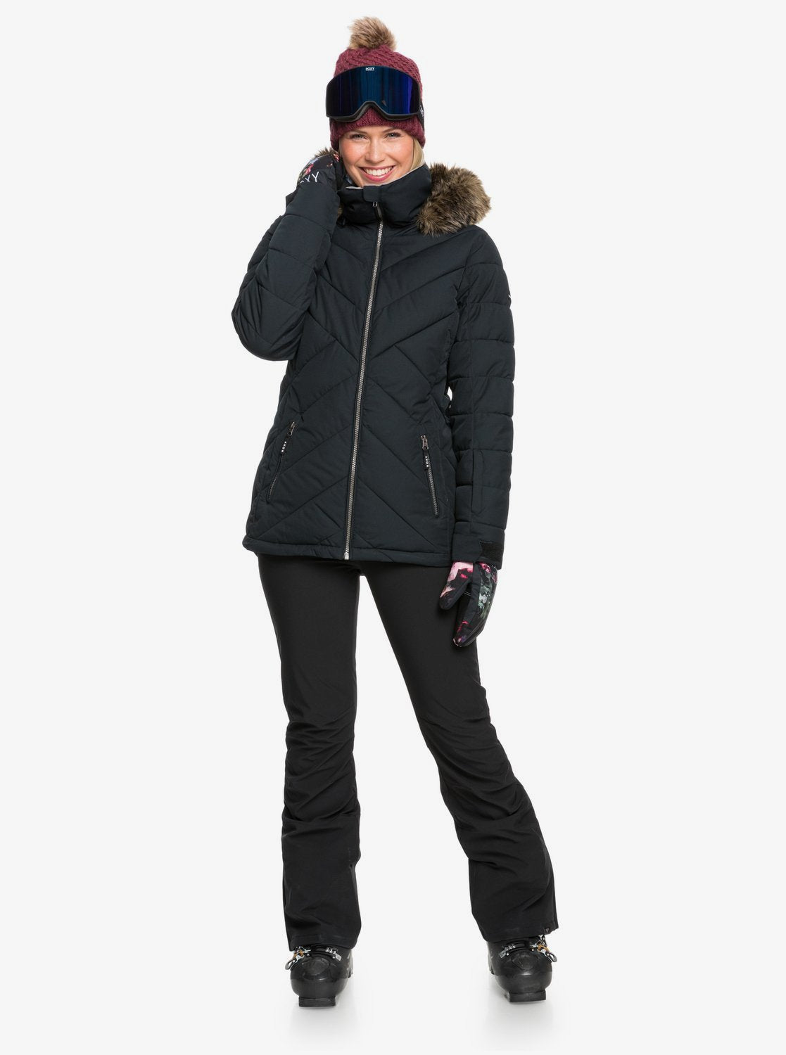 Roxy Womens Quinn Snow Jacket True black