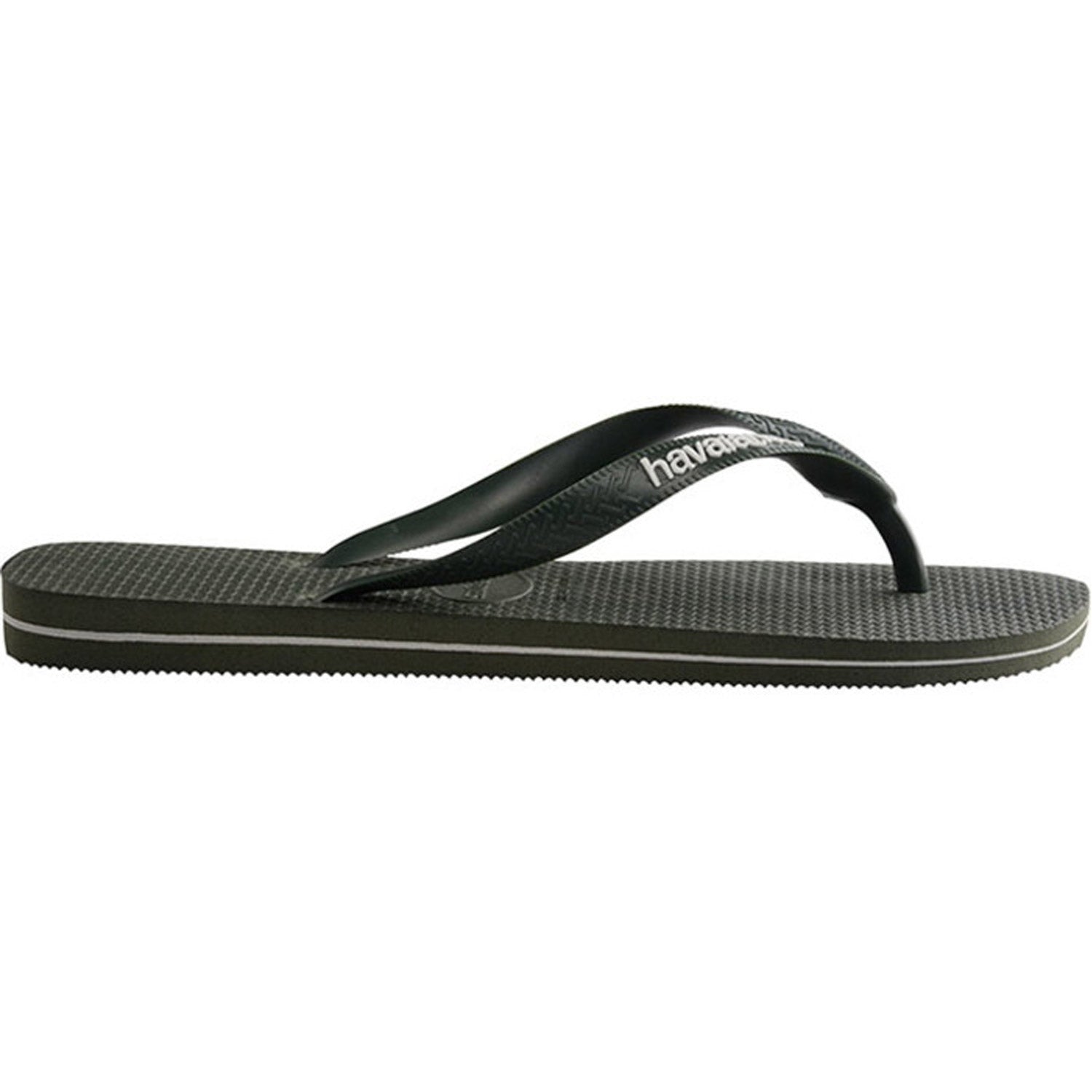 Rubber Logo Thongs Olive Green