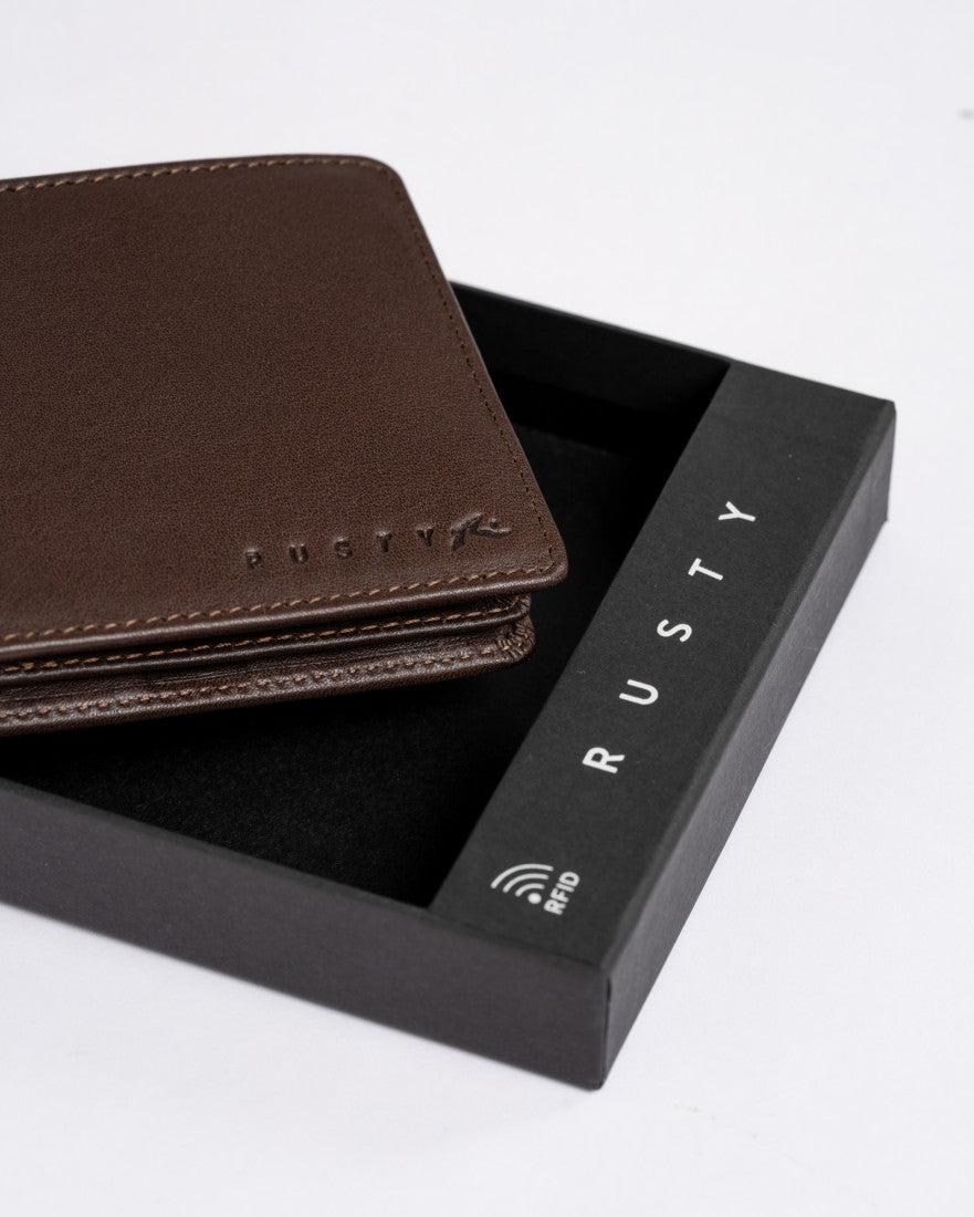 Rusty High River 2 Leather Wallet COFFEE